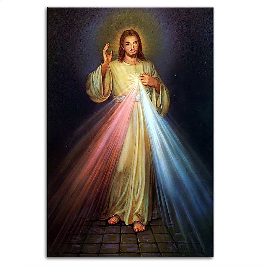 Divine Mercy Image Picture For Wall Poster I Trust In You Canvas Printing Holy Wall Art Christ Lord Savior Living Room Jesus Decor YangTing (Divine Mercy, 12×18inch No Framed): Posters