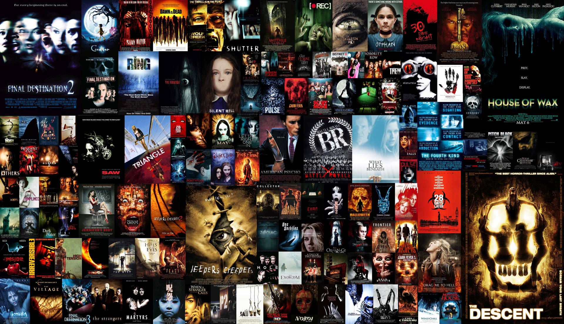 Download A Collage Of Horror Movie Posters Wallpaper