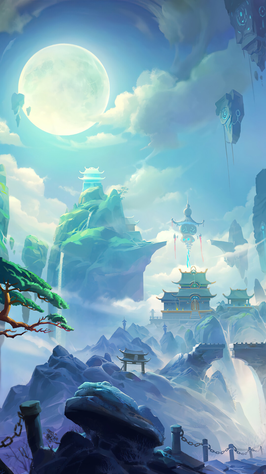 Fantasy, World, Moon, Mountain, Scenery Gallery HD Wallpaper