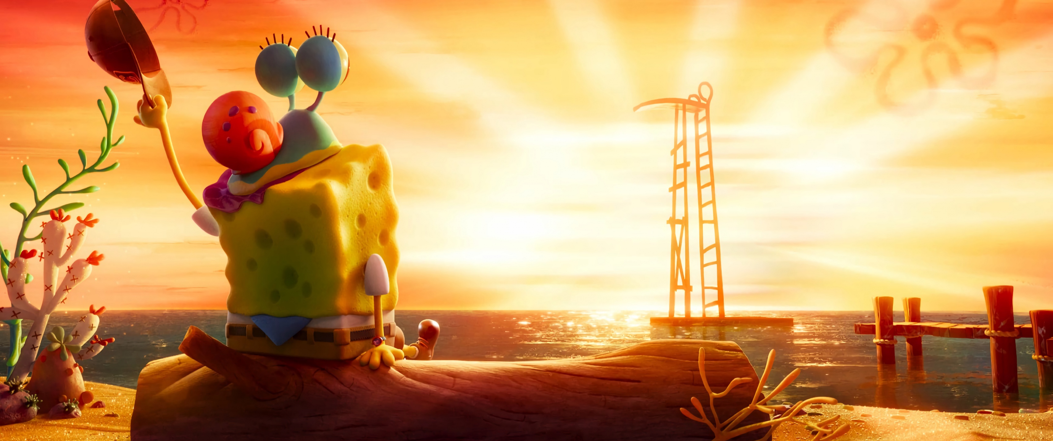 SpongeBob Wallpaper 4K, Gary the Snail, Movies