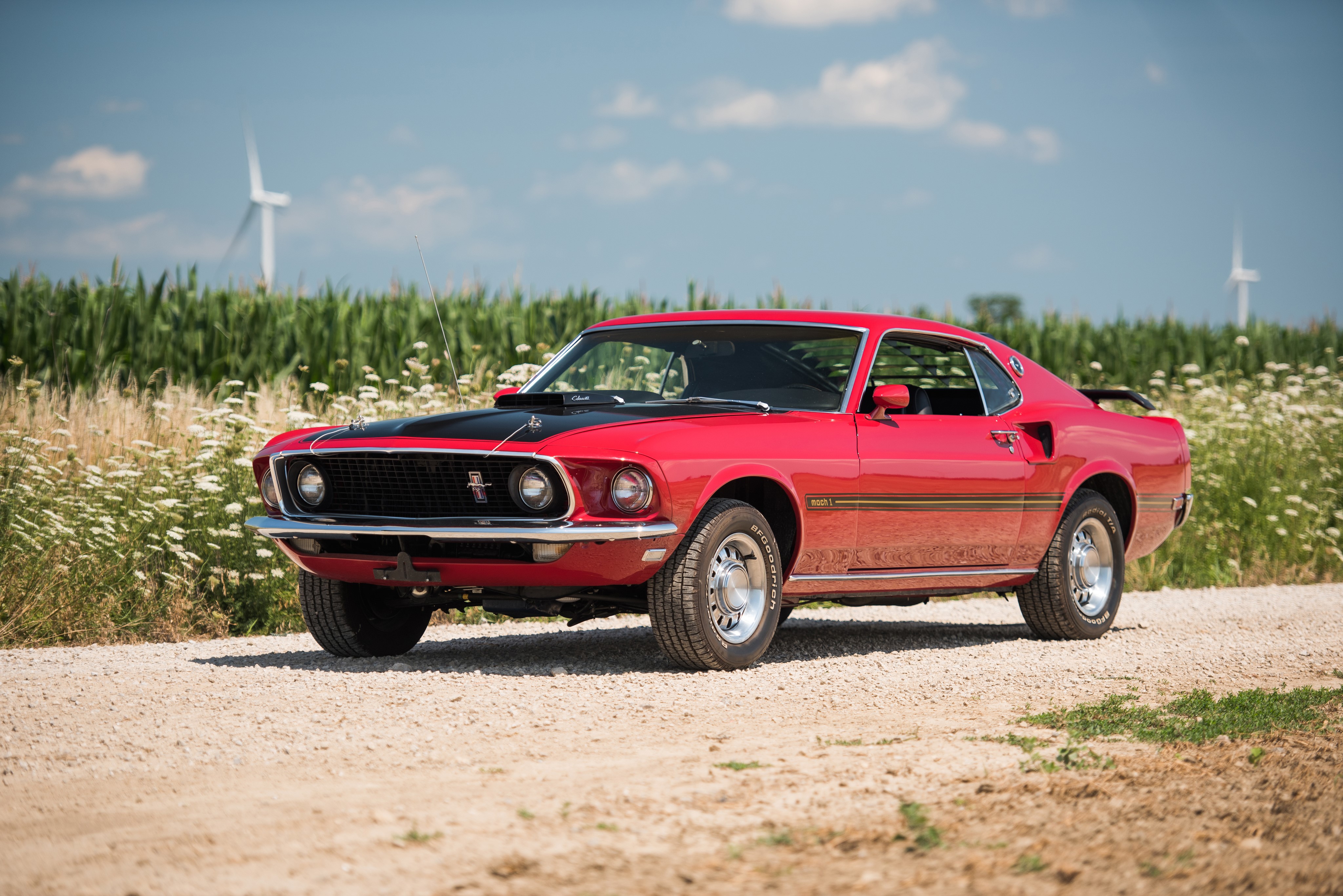 4K, 1969 Mustang, Retro, Ford, Red Gallery HD Wallpaper