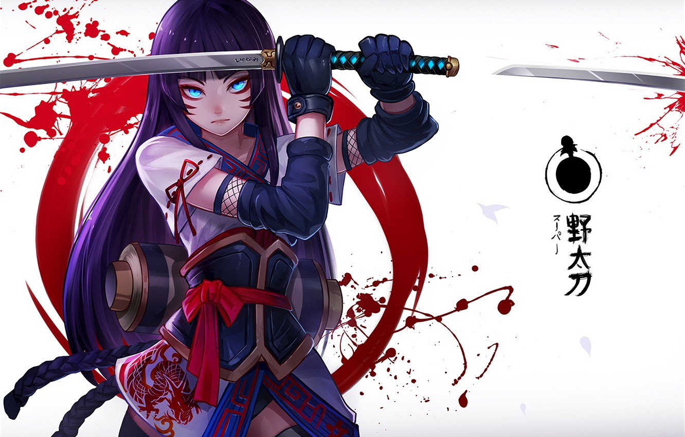 Wallpaper girl, sword, art, Naruto, Boruto, Himawari image for desktop, section прочее