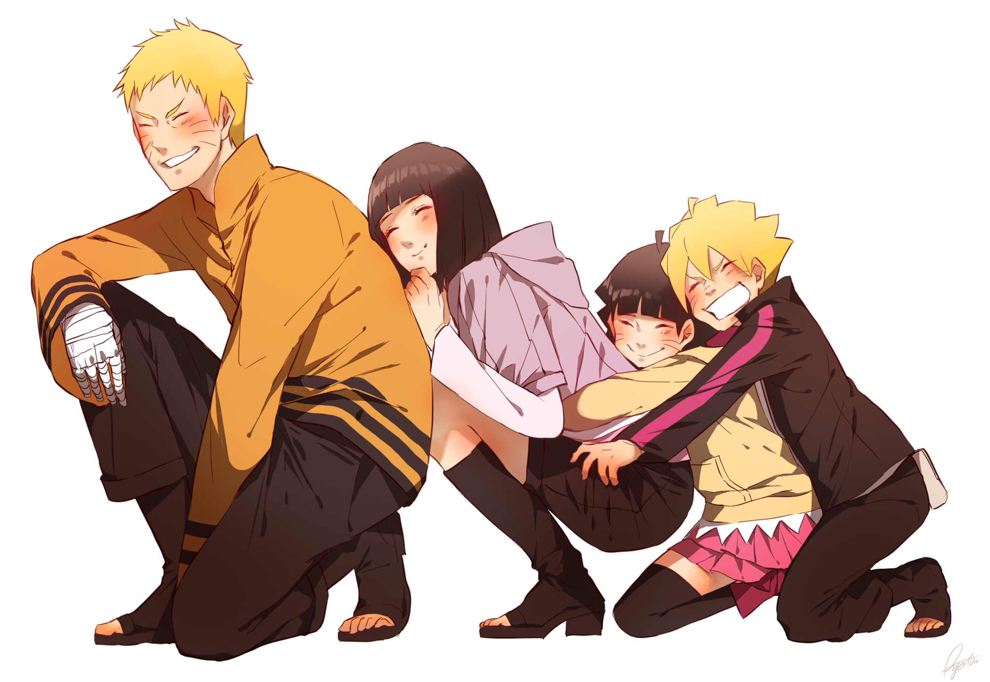 Boruto Uzumaki Himawari Uzumaki Hinata Hy Ga Naruto Uzumaki Wallpaper:2000x1379