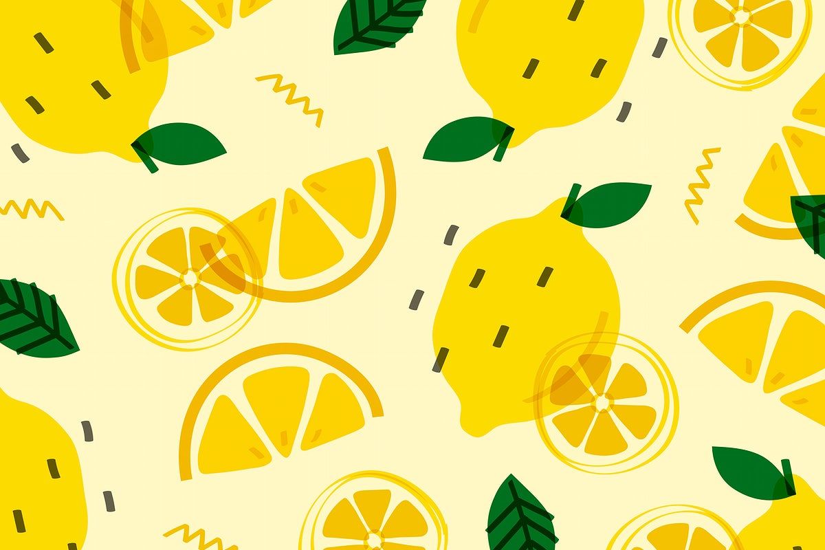 Summer lemon fruit pattern vector