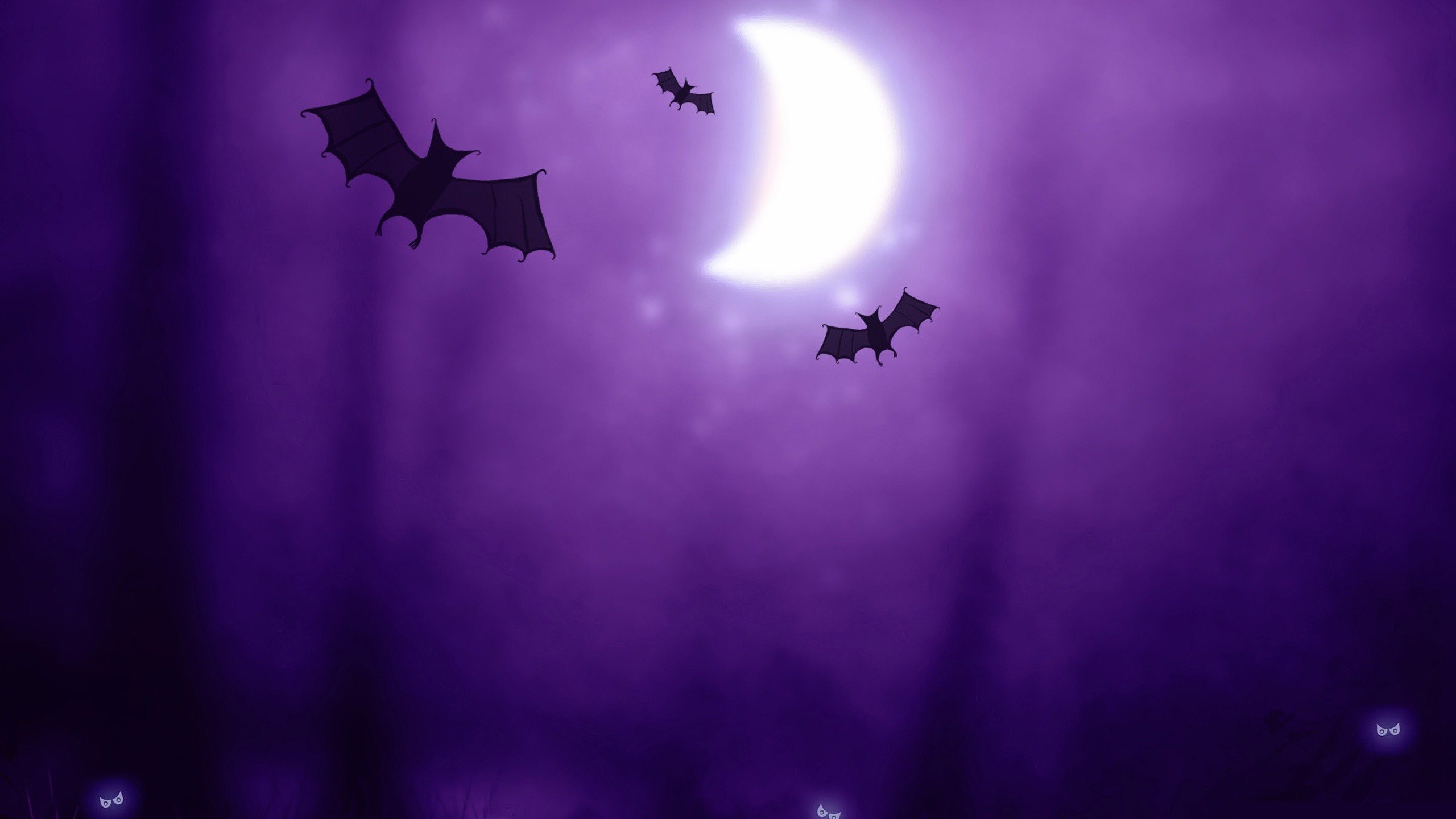 Wallpaper, 2560x1440 px, bats, Halloween, night 2560x1440