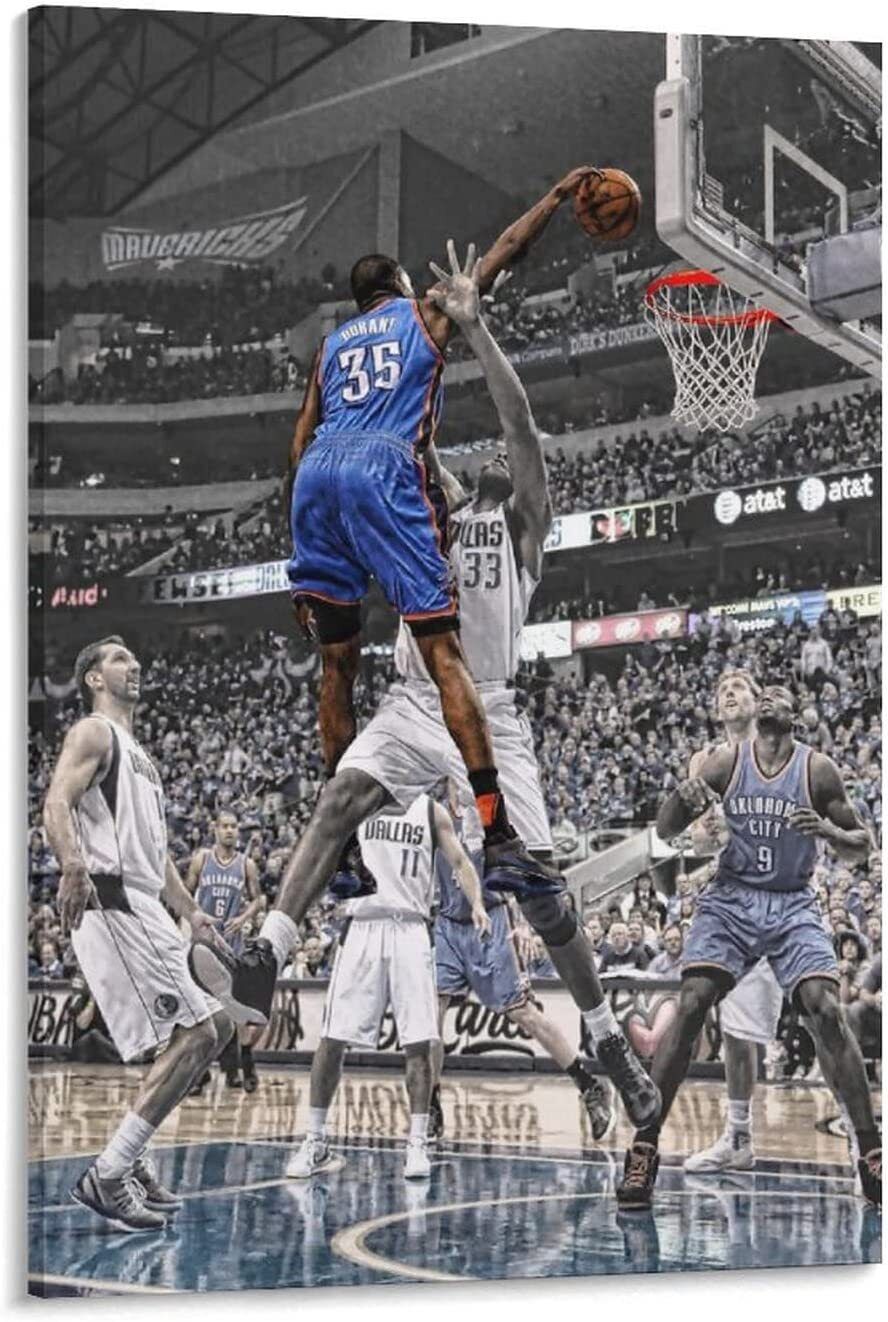 Basketball Star Kevin Durant Dunk Poster Gifts Canvas Painting Poster Wall Art
