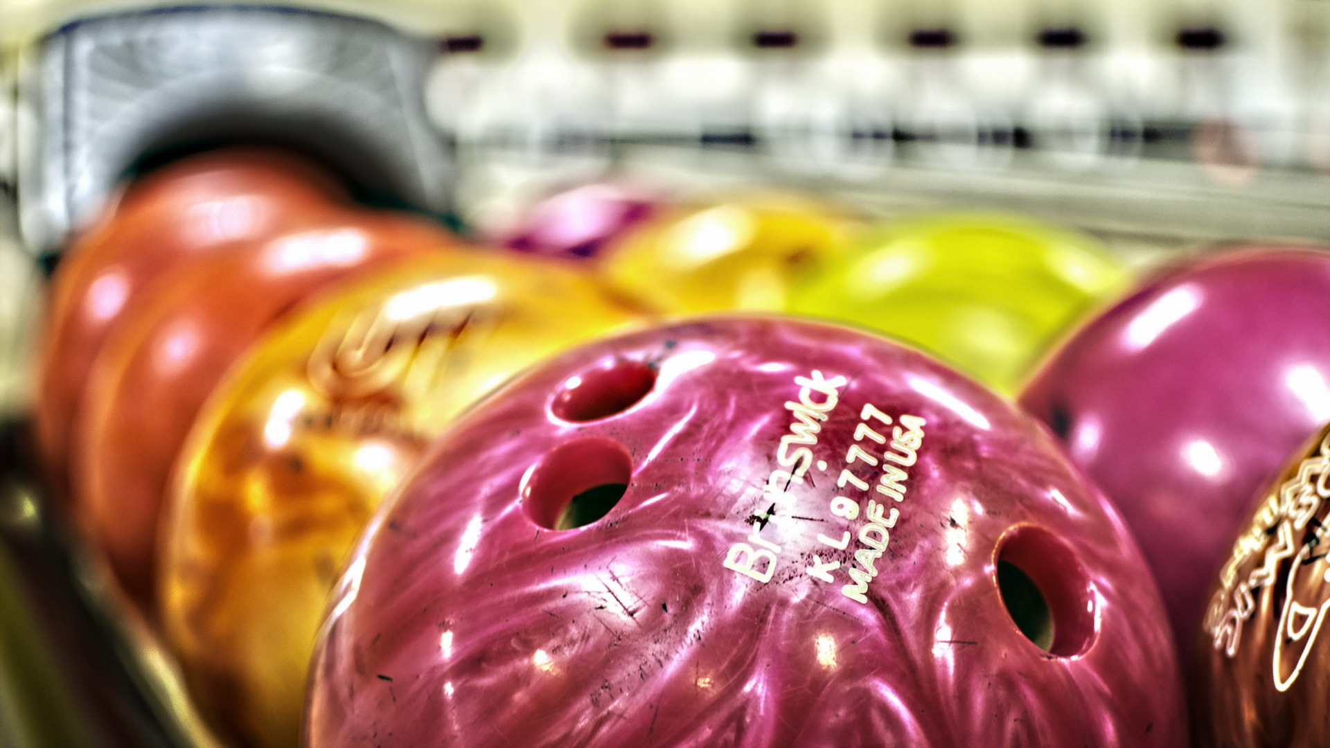Wallpaper, food, sport, pink, ball, bowling, color 1920x1080