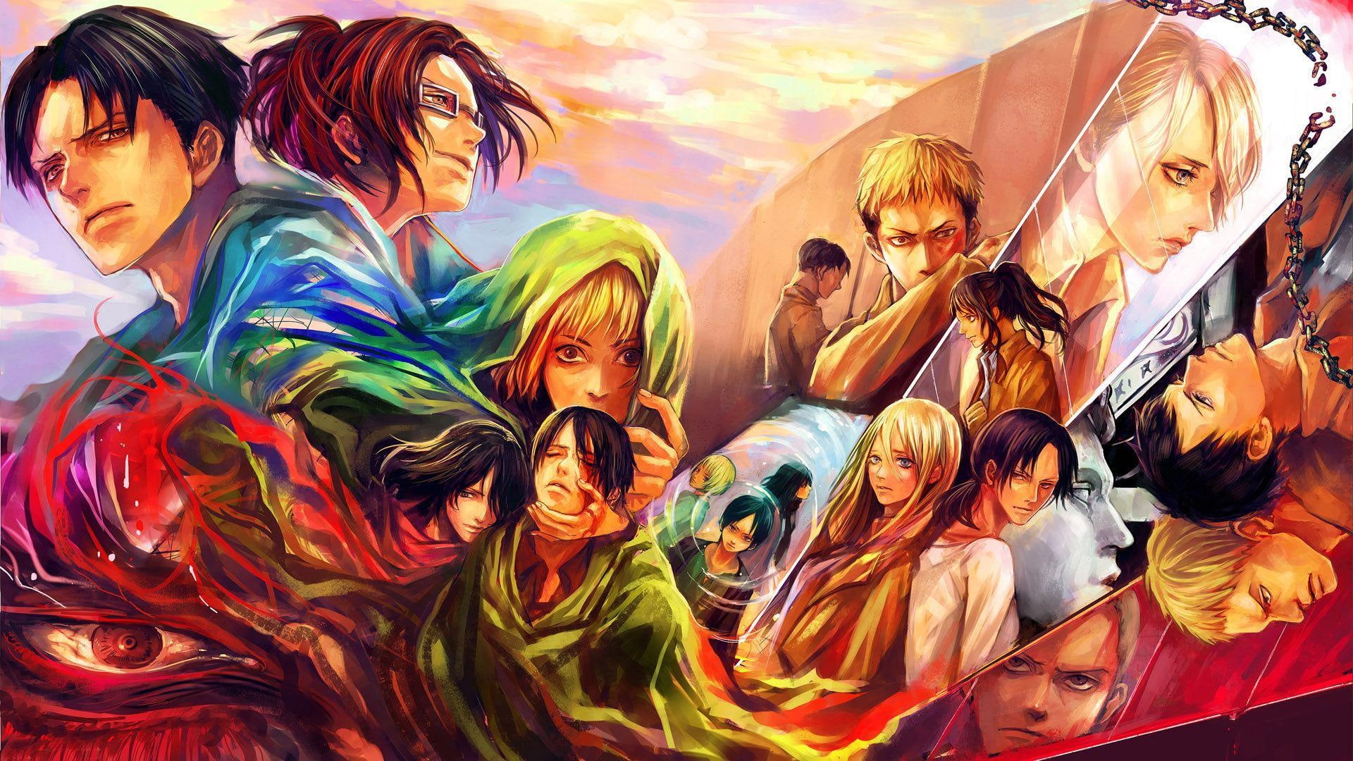 Wallpaper / 1080P, 1920x1080, titan, attack, lot, anime, characters, attack on titan free download