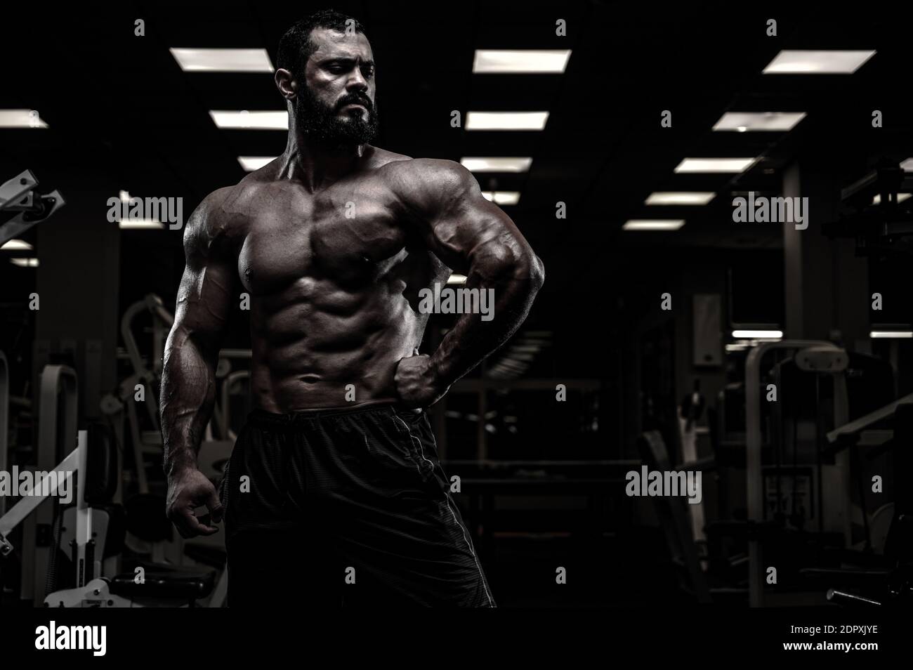 Free download mighty strong athlete bearded male with sport physique body in [1300x954] for your Desktop, Mobile & Tablet. Explore Gym Black Wallpaper. Black Background, Black on Black Wallpaper