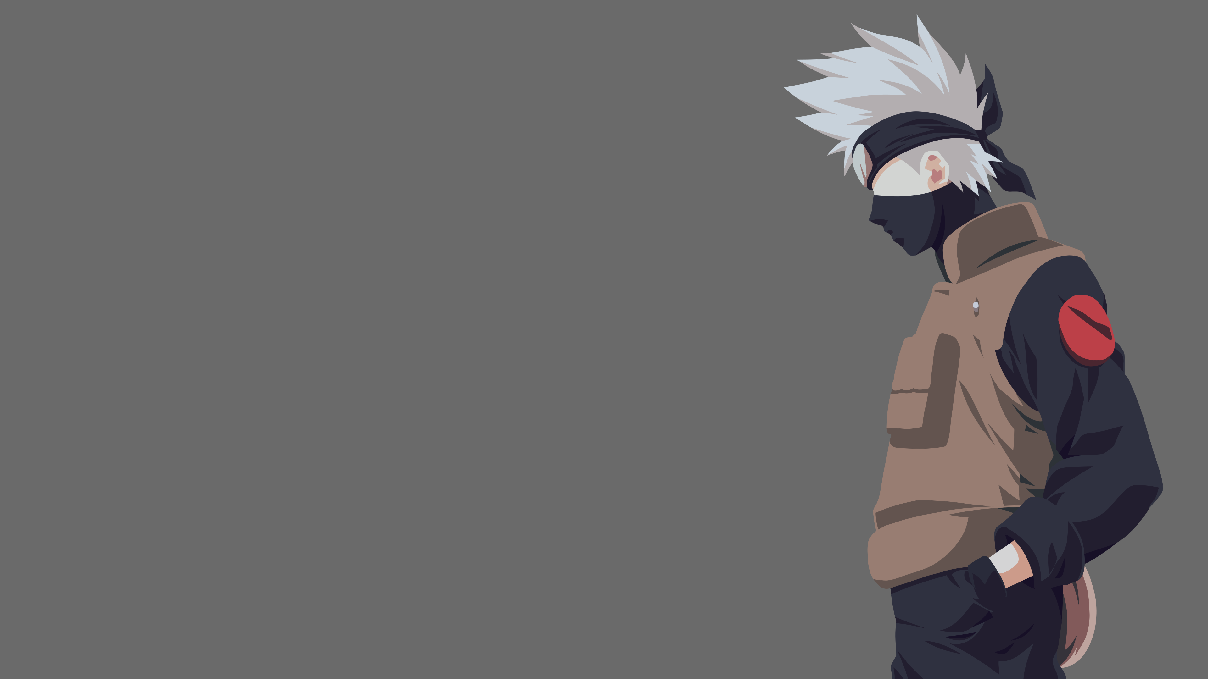 Kakashi Hatake Wallpaper 4K, Naruto, Minimal art, Minimal
