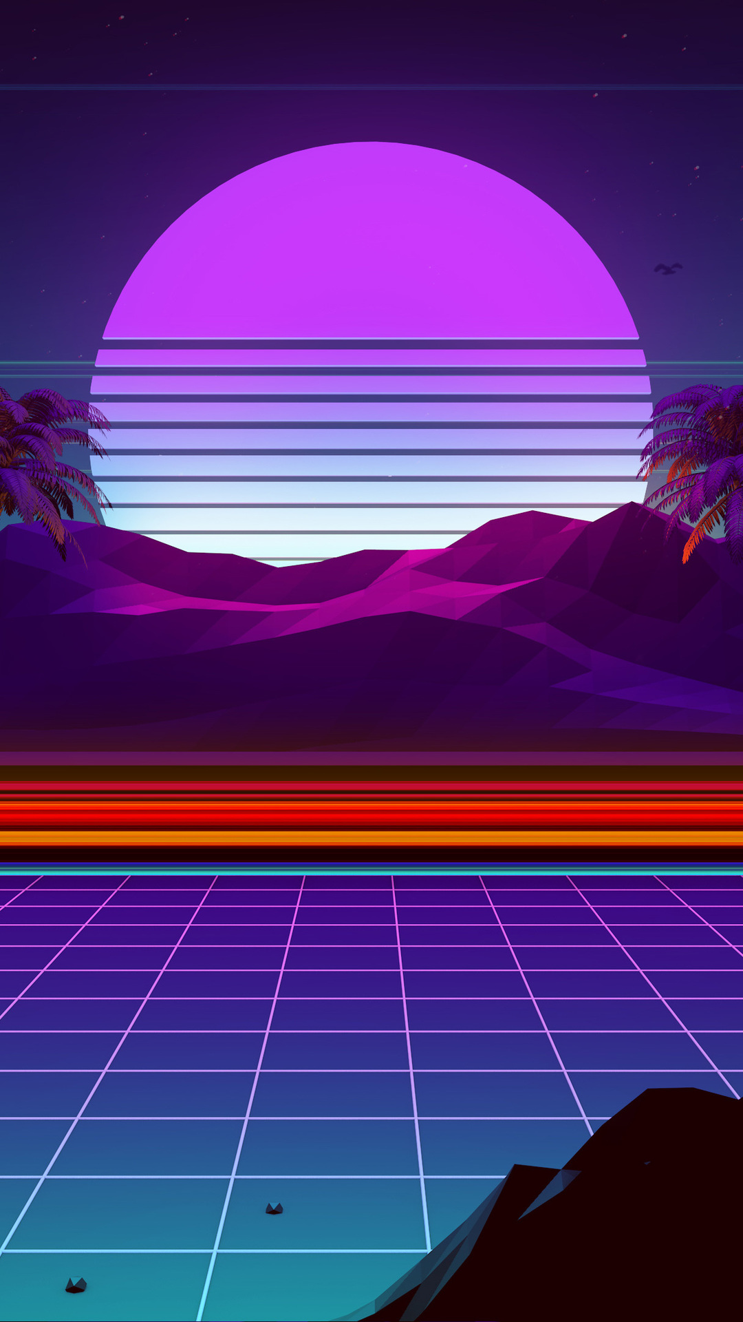 Wallpaper Aesthetics, Vaporwave, Synthwave, Retro Style, Ios, Background Free Image
