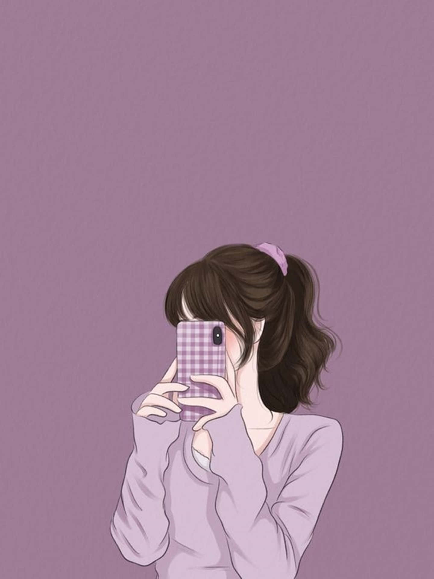 Download Minimalist Purple Anime Girl
