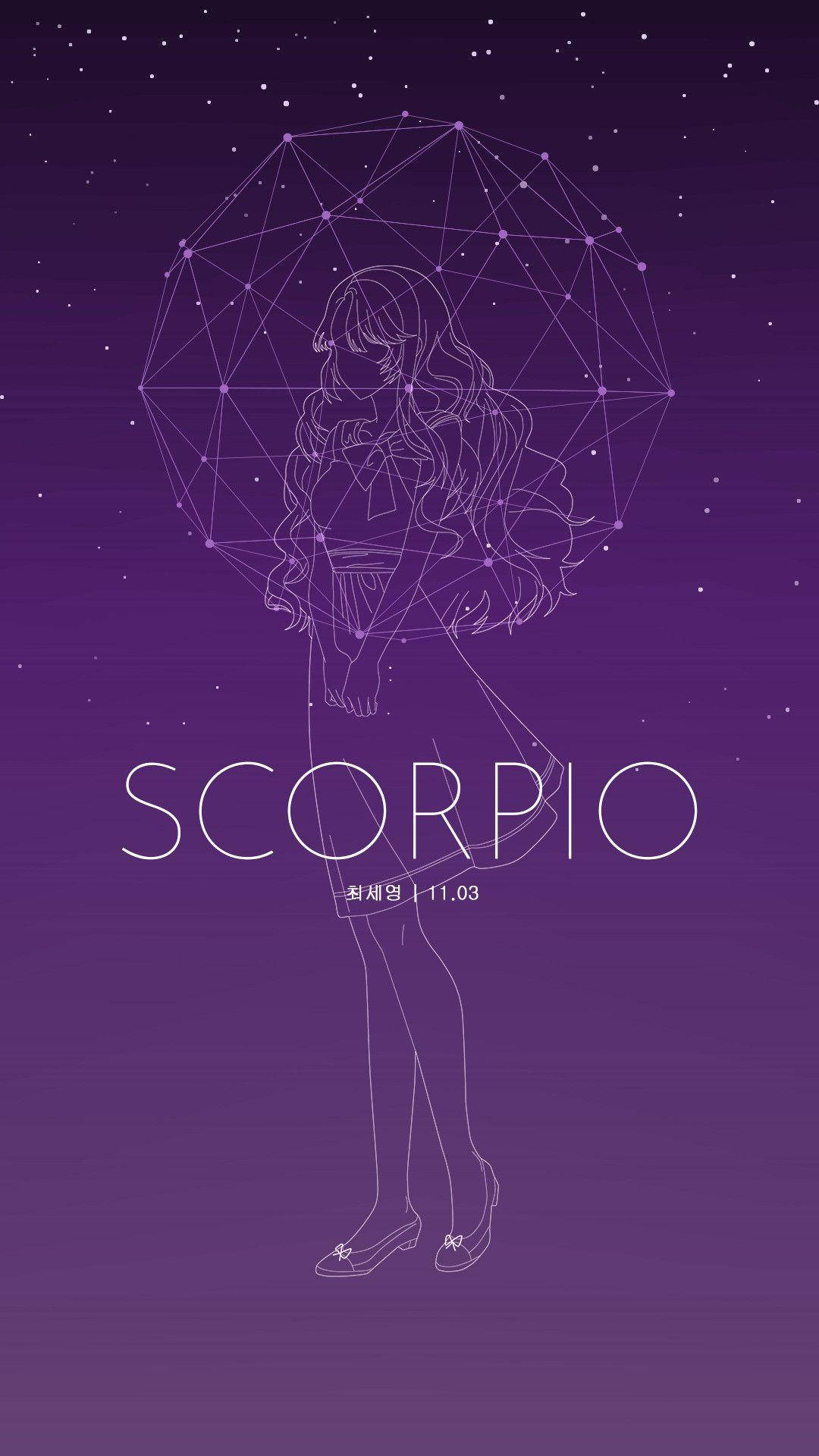 Download Starry Purple Scorpio Aesthetic Girl Wallpaper
