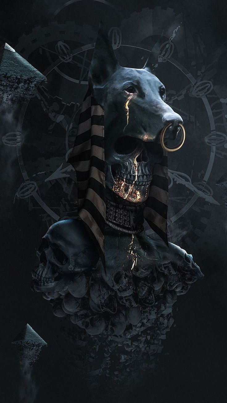Anubis, god, dark, skulls, pharoah, egypt, HD phone wallpaper. Egypt concept art, Dark artwork, Anubis