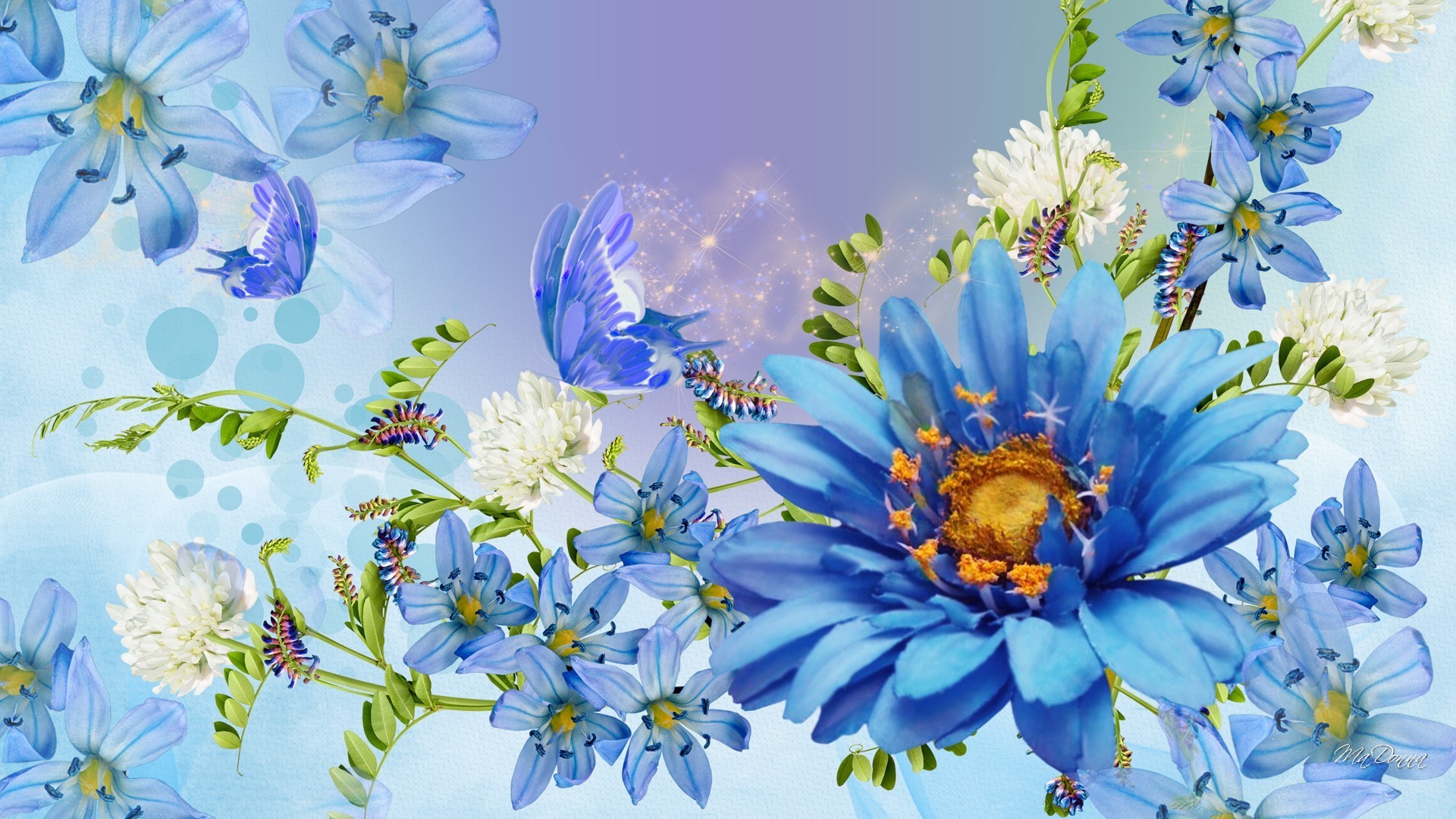 Beautiful Spring Blue Blossoms Bright Clover Blues Papillon Butterfly Fleurs Lavender Blooms Flowers Summer Flower Wallpaper