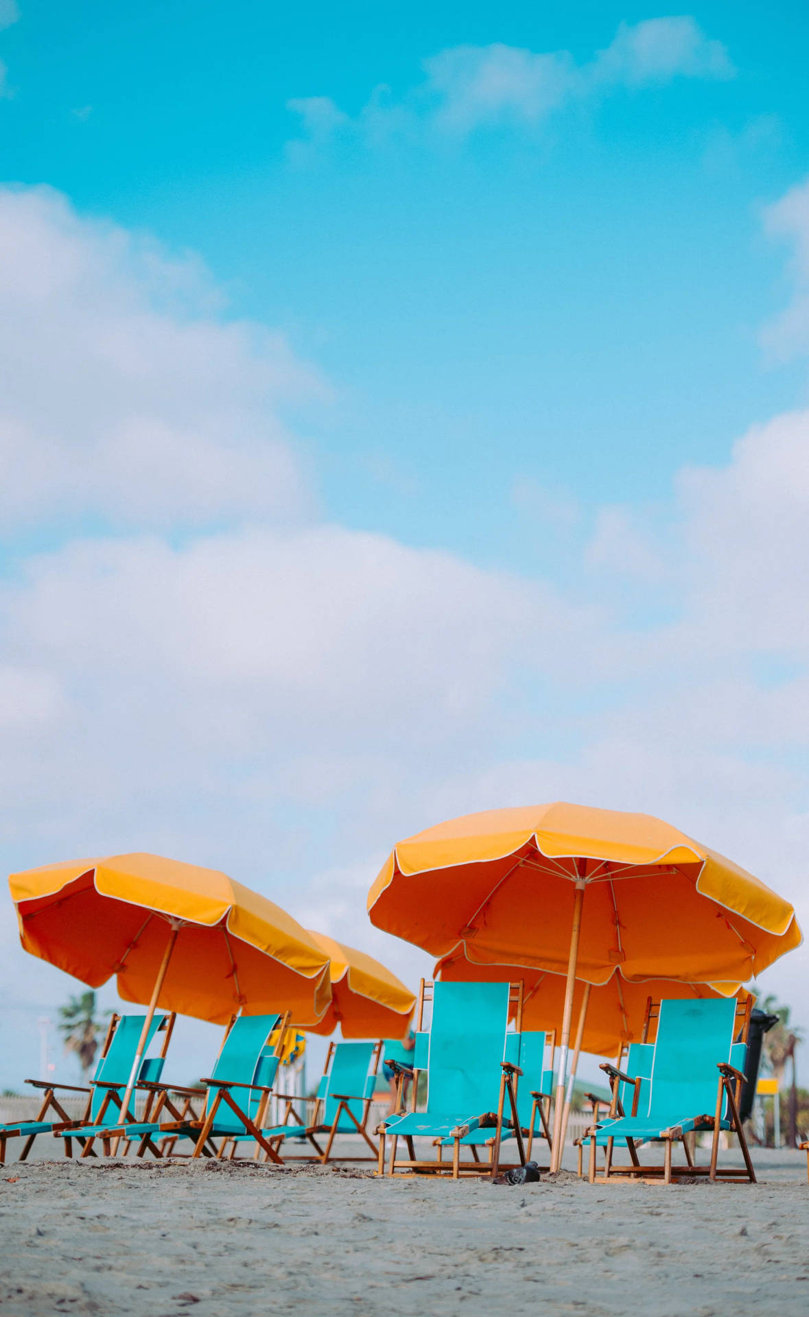 Download Orange Umbrellas Summer iPhone Wallpaper