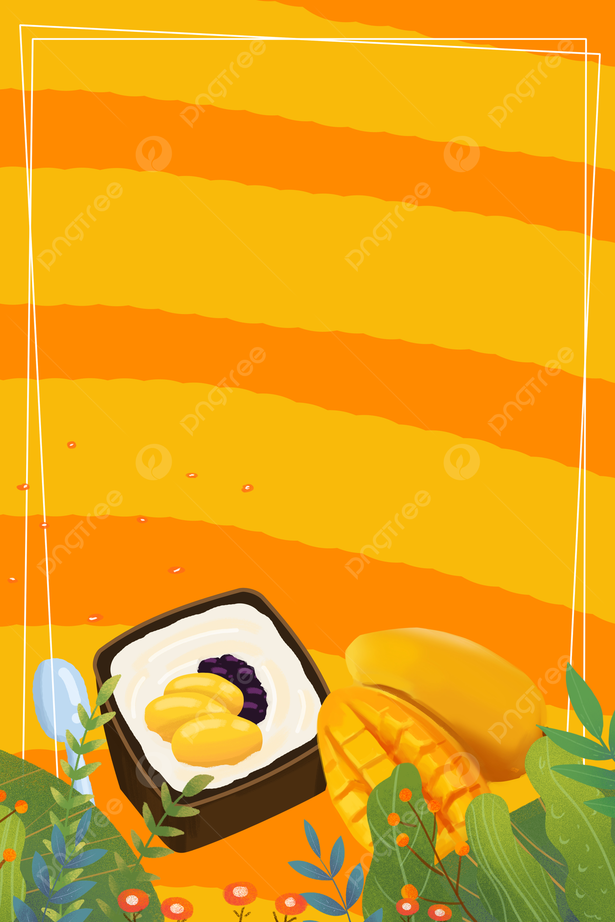 Summer Cool Delicious Fruit Mango Yogurt Poster Background Wallpaper Image For Free Download