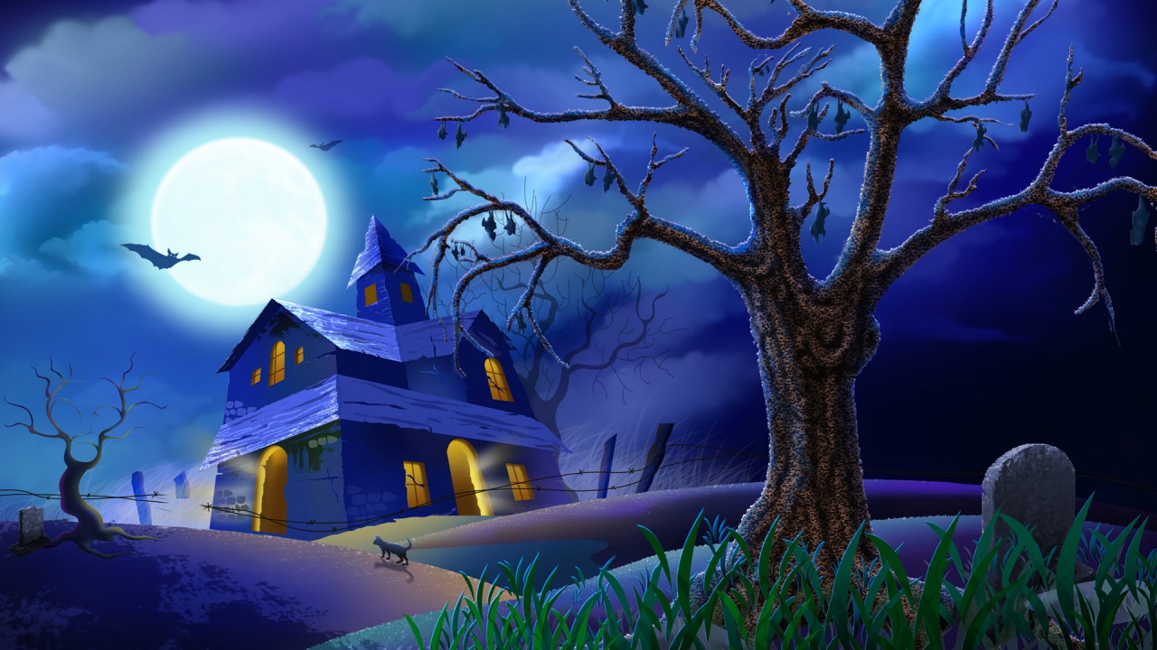 House, halloween desktop PC and Mac wallpaper
