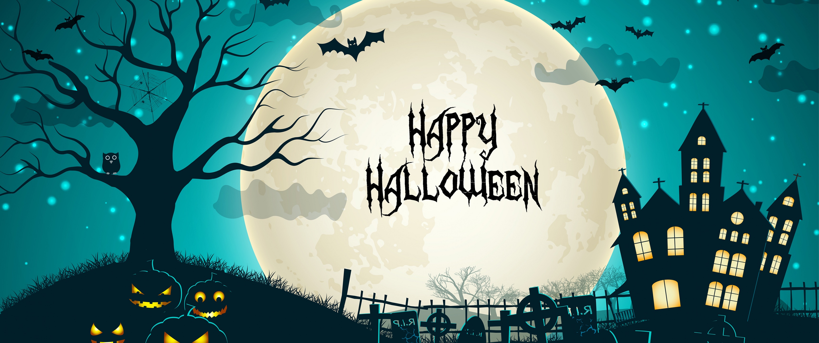 Happy Halloween Wallpaper 4K, Haunted Castle, Scary