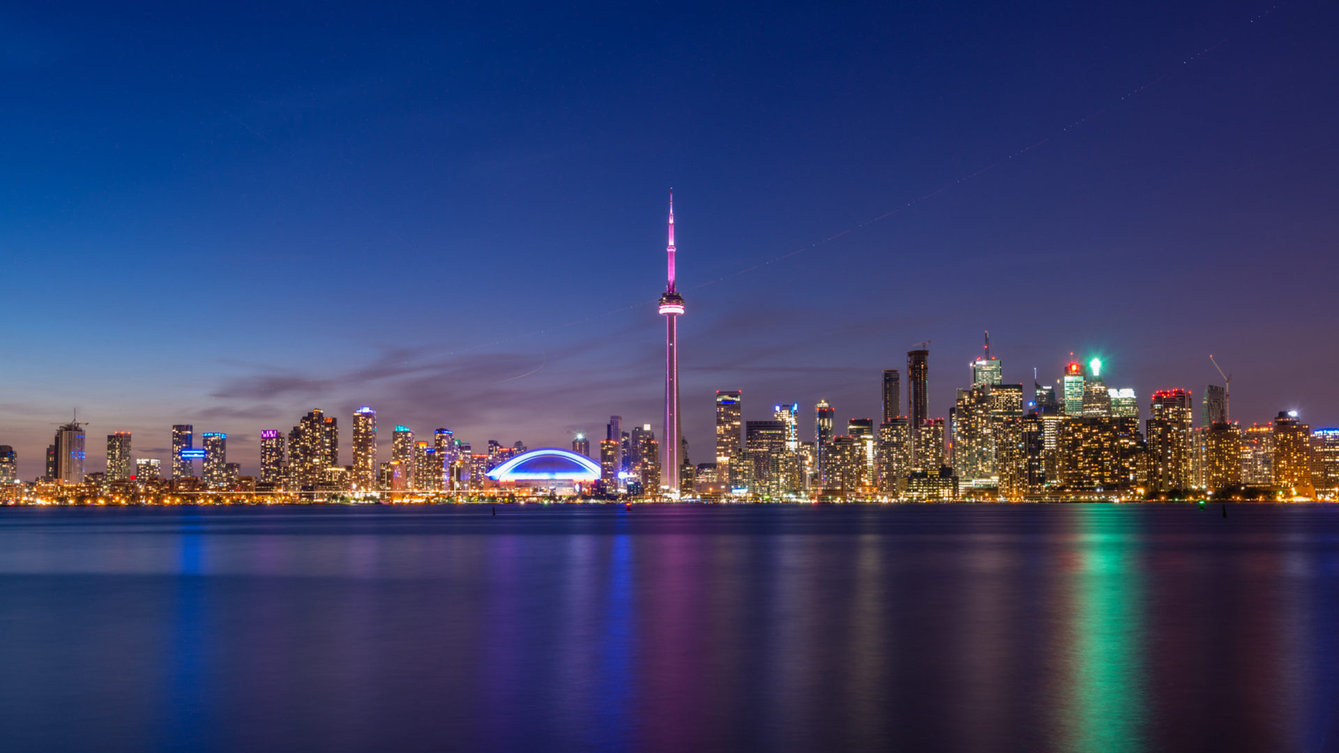 City And Architecture Center On Toronto At Night Canada Summer HD Wallpaper For Desktop Mobile Phones And Lapx2160, Wallpaper13.com