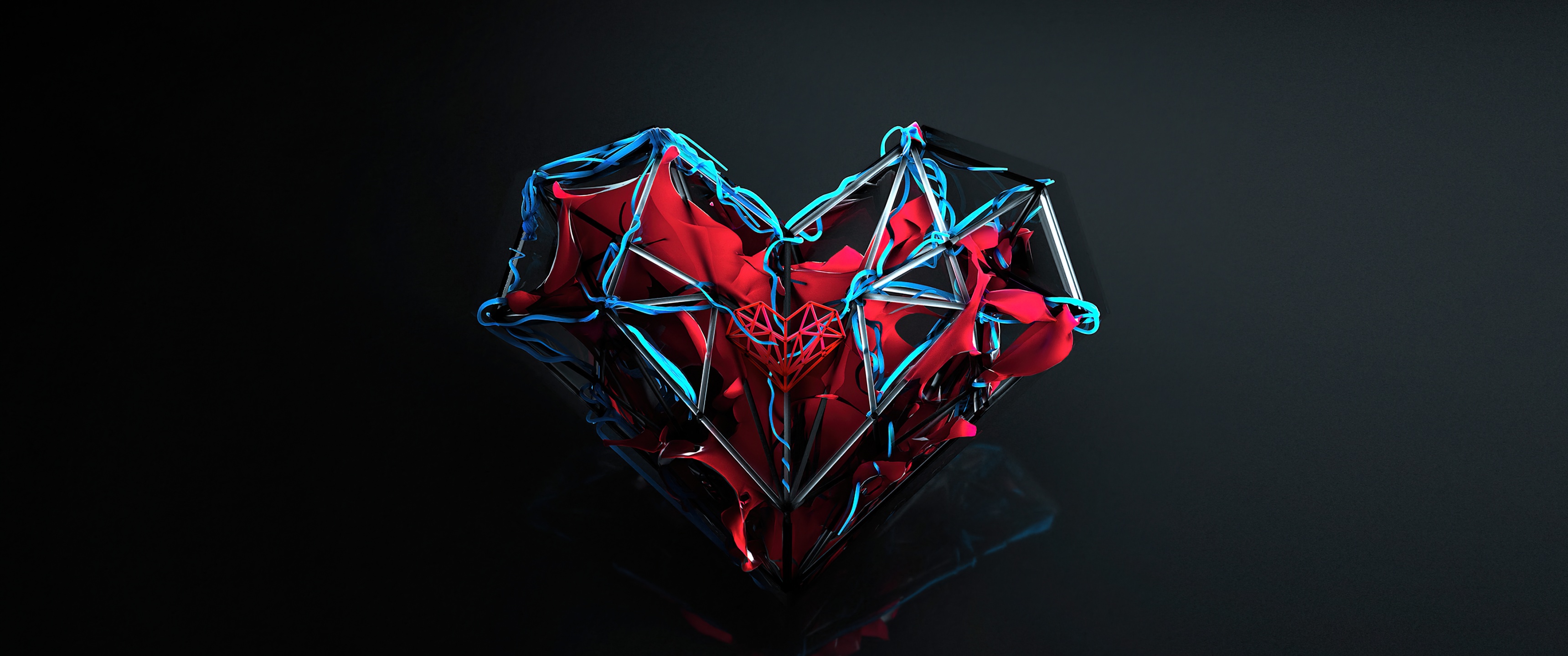 Love heart Wallpaper 4K, Dark aesthetic, Artwork
