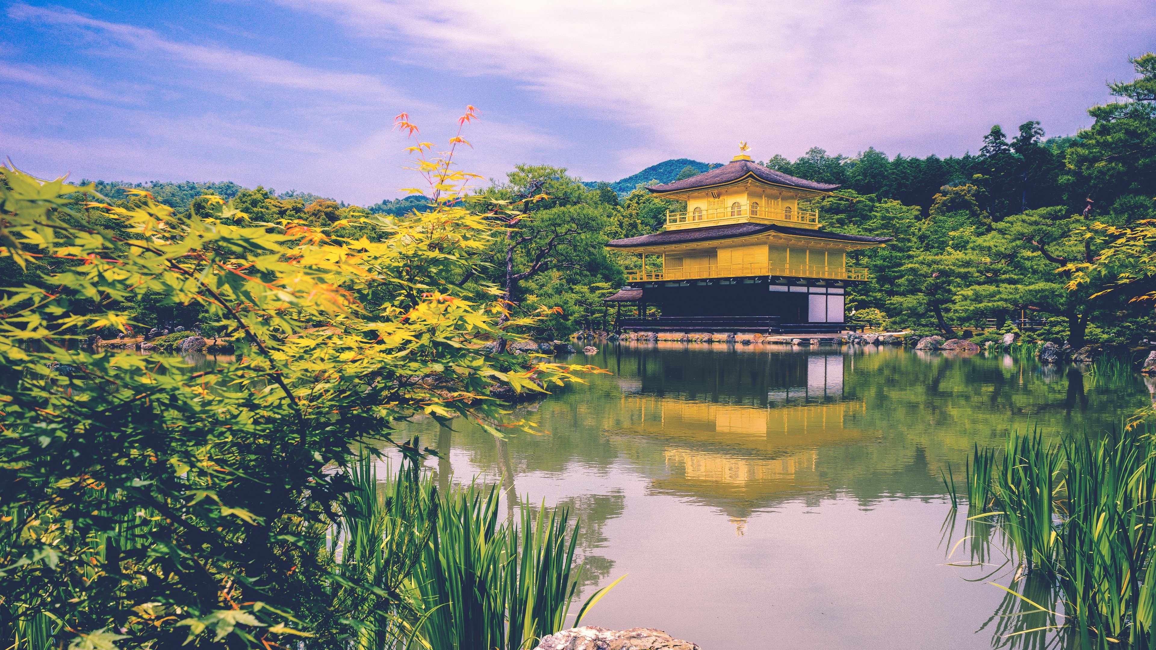 Wallpaper / pagoda, lake, architecture, building, temple, oriental, 4k free download