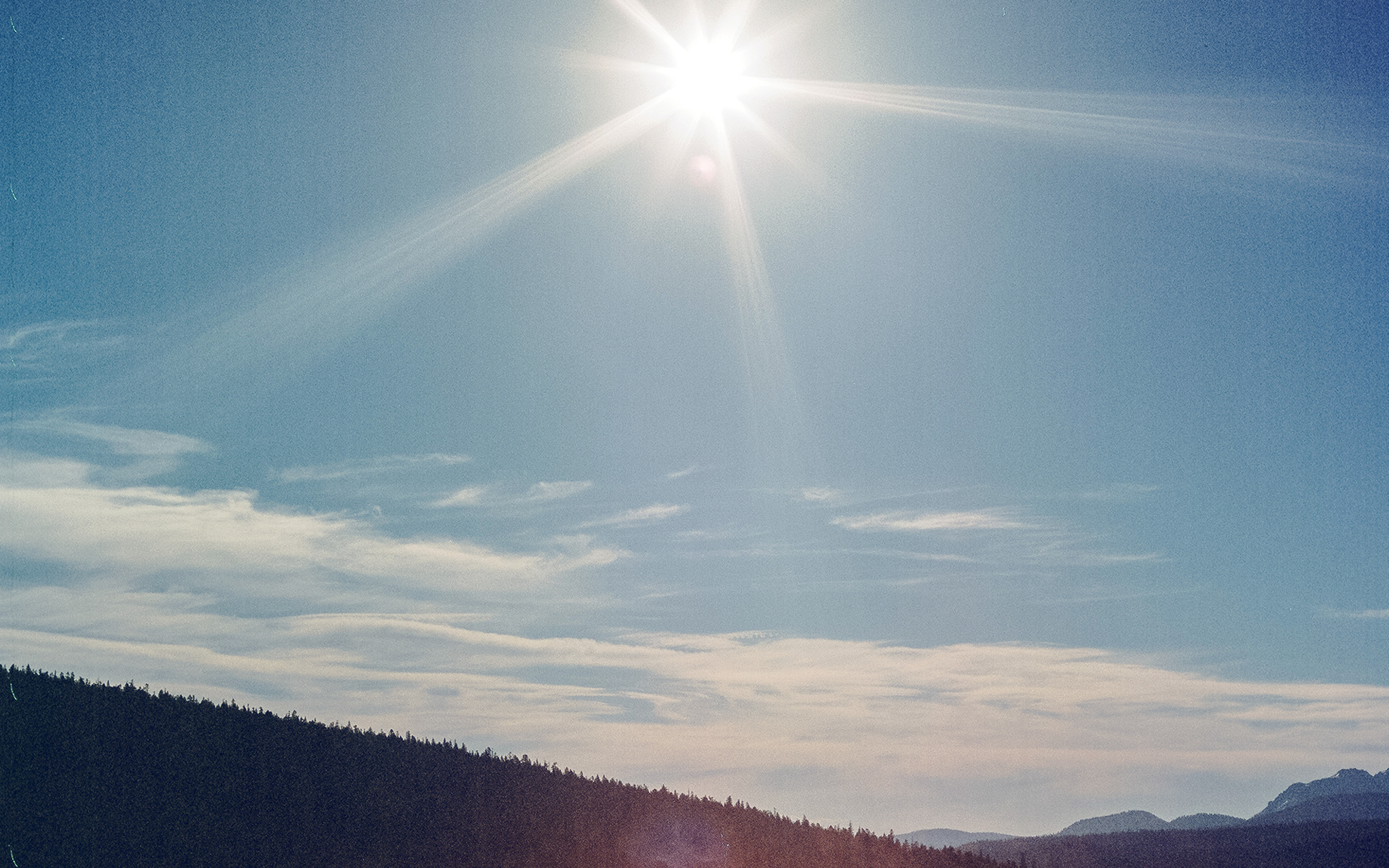 wallpaper for desktop, laptop. sunny day mountain sky blue clear nature flare