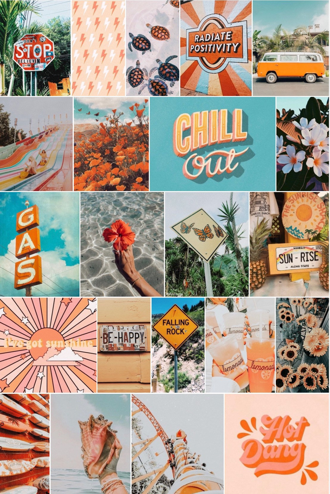 Beach Ocean Summer Aesthetic Wall Collage Kit 60