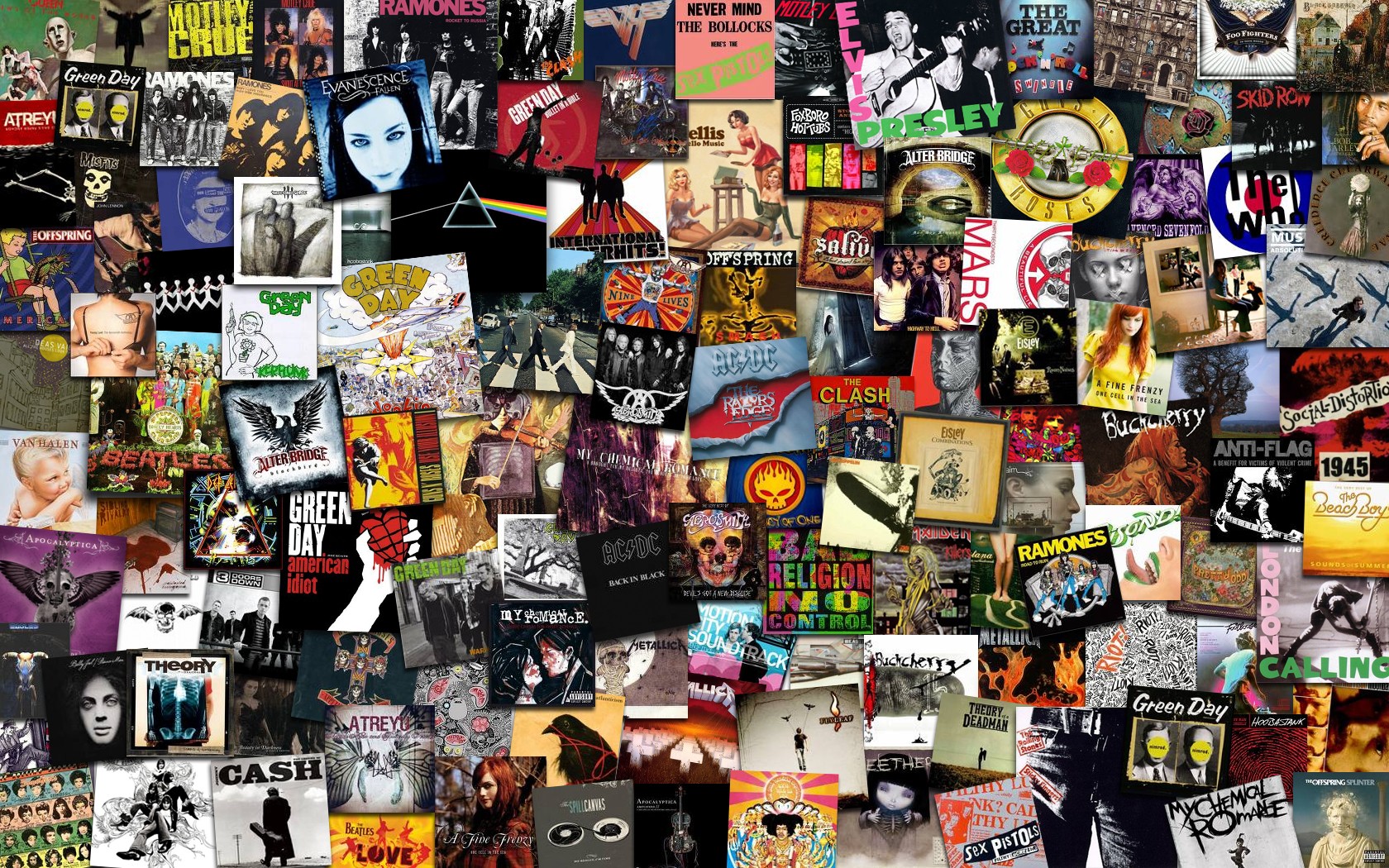 Wallpaper, collage, music, rock bands, ART, advertising, 1680x1050 px, font, product, photomontage 1680x1050