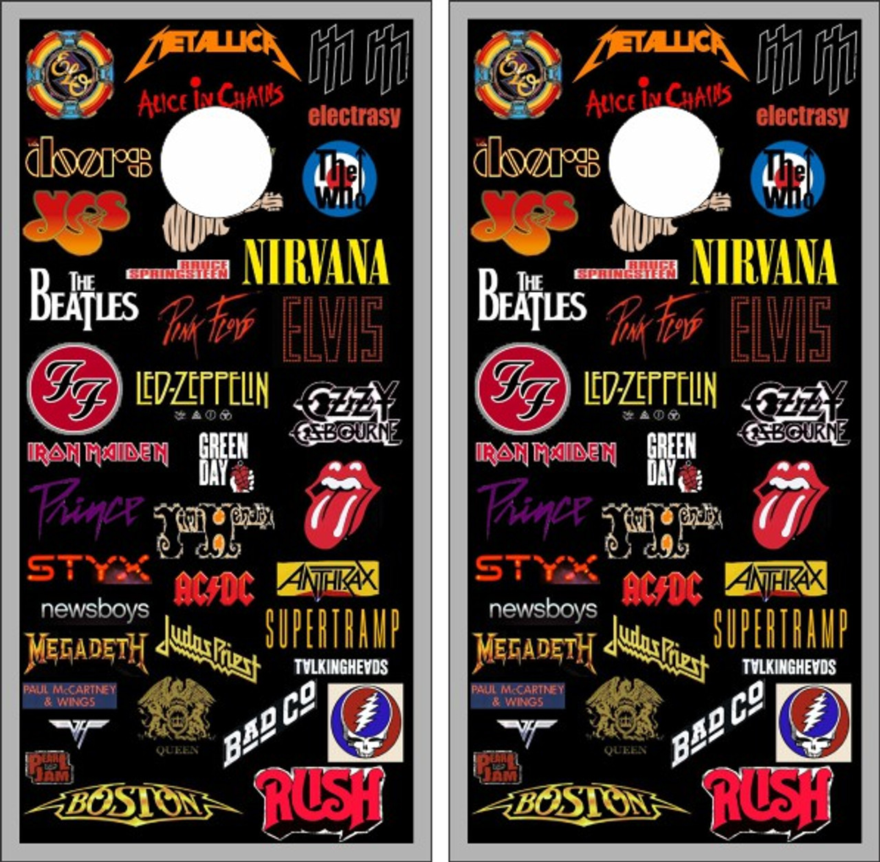 Rock Bands Version 2 Cornhole Wraps of 2 Cornhole, LLC