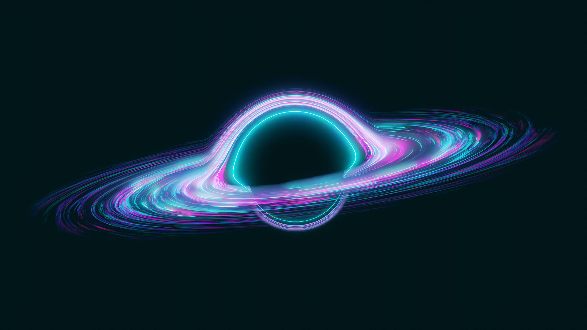 Download 4K Black Hole Neon Wallpaper
