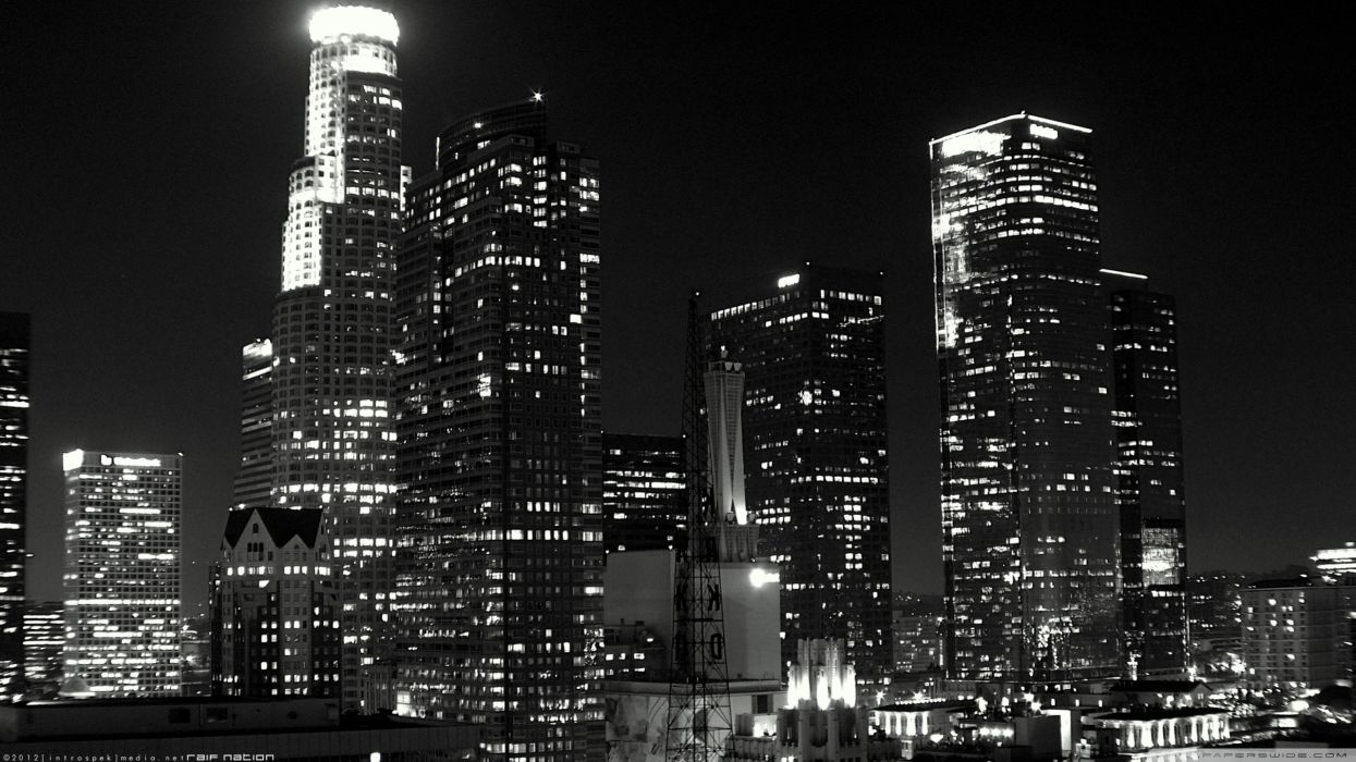 Black and White Buildings On Wallpaper