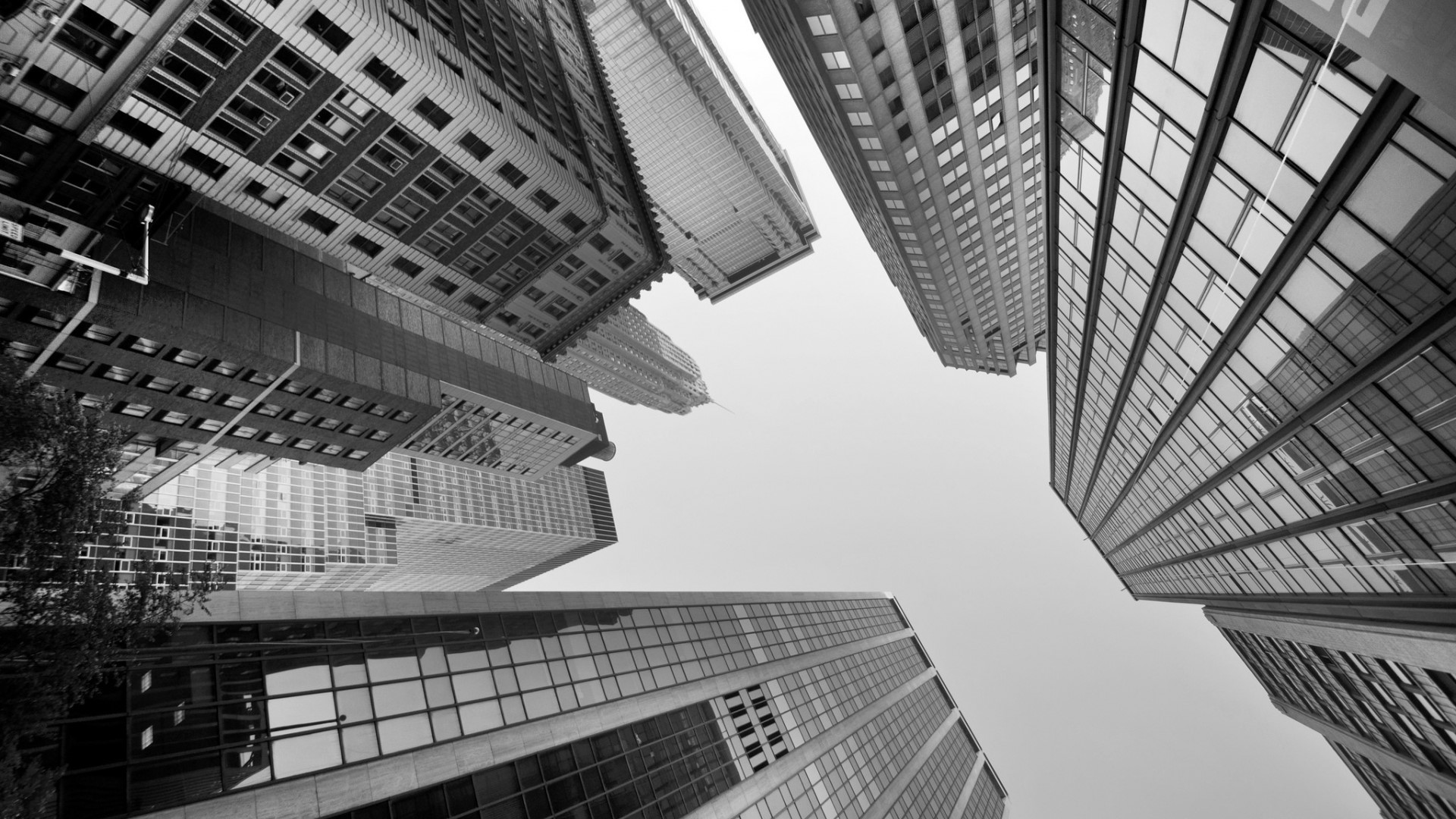 HD Black and White City Buildings Gallery HD Wallpaper