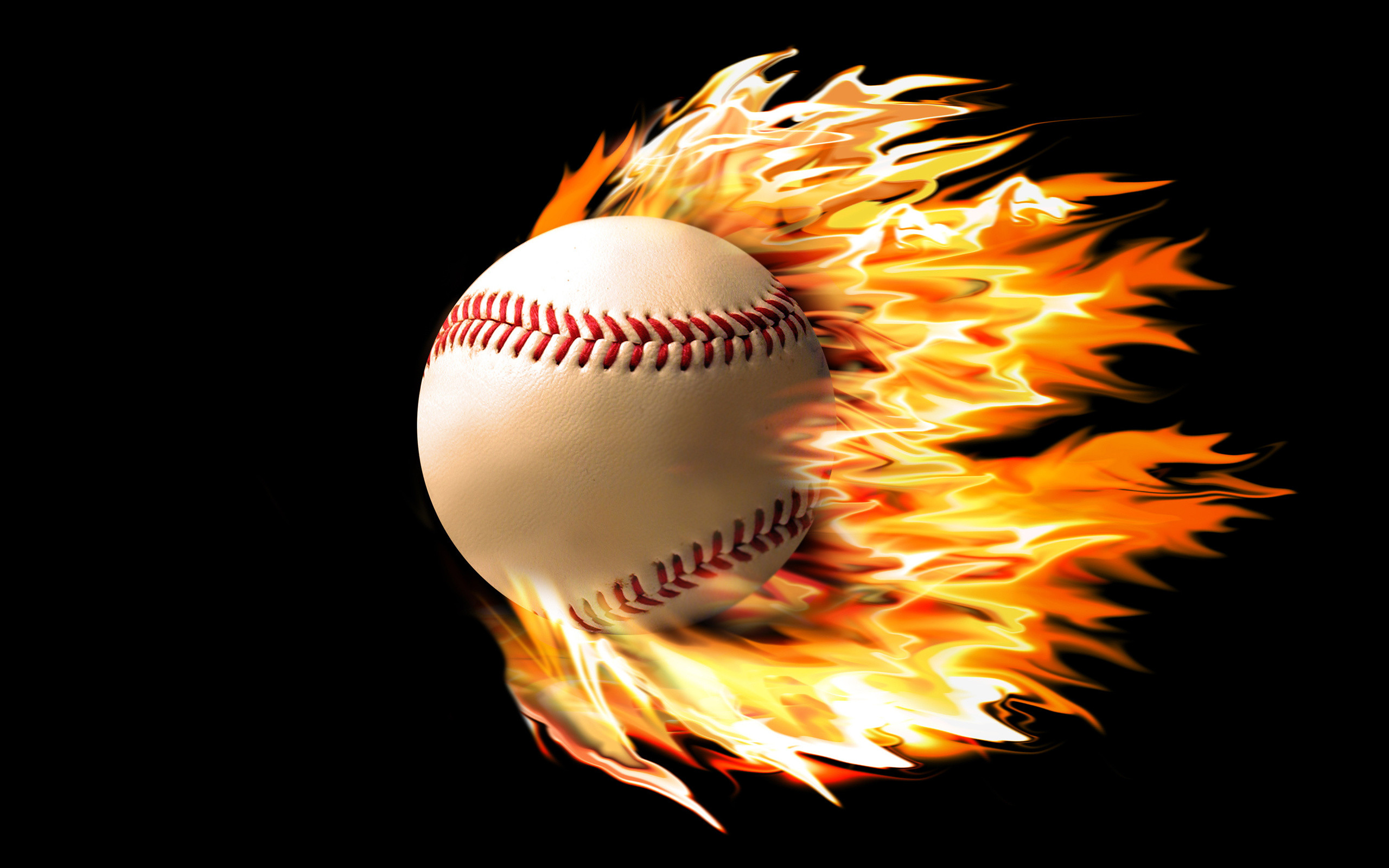 Download Baseball On Fire Sports iPhone Wallpaper