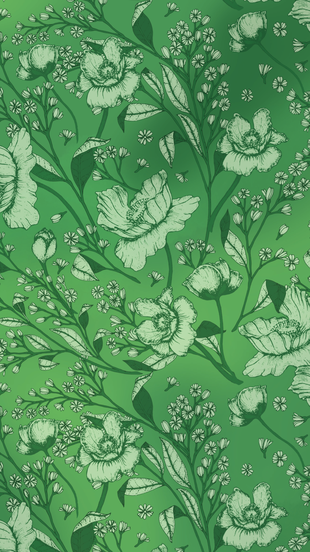 pattern, flowers, vertical, green, plants, nature Gallery HD Wallpaper