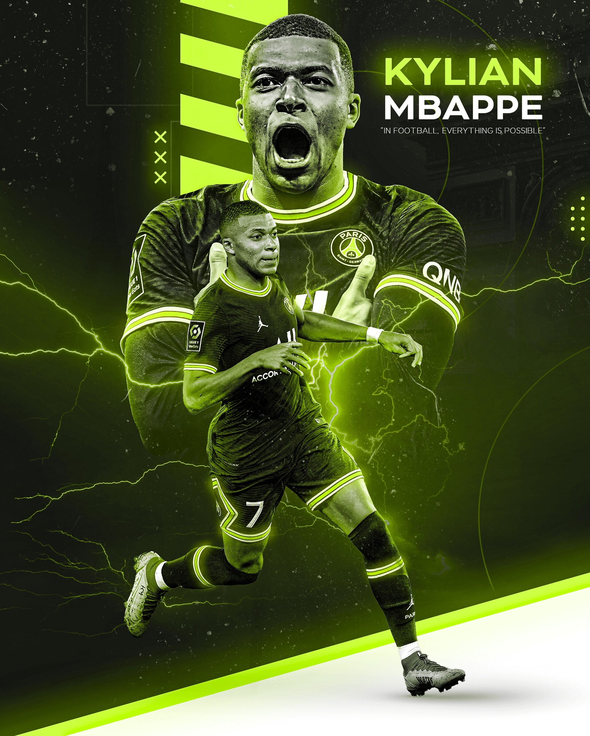 Kylian mbappe sports poster design