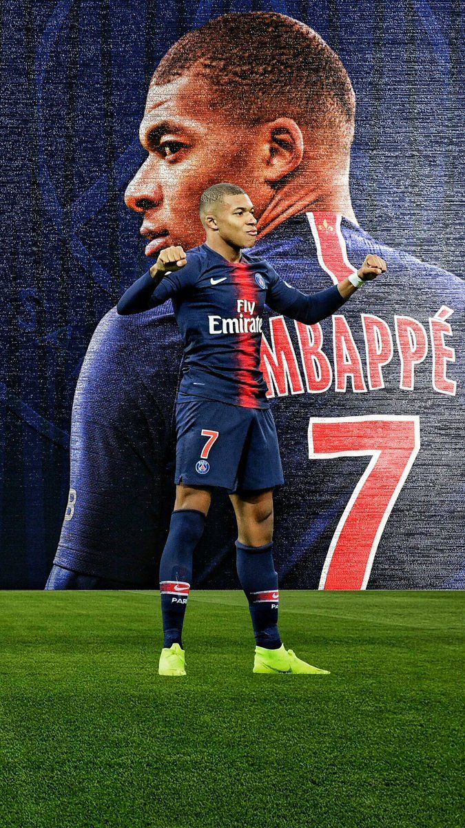 Mbappe Wallpaper HD Discover more Footballer, Forward, France, Germain, Mbappe wallpaper.. Kylian mbappé, Football poses, Football players image