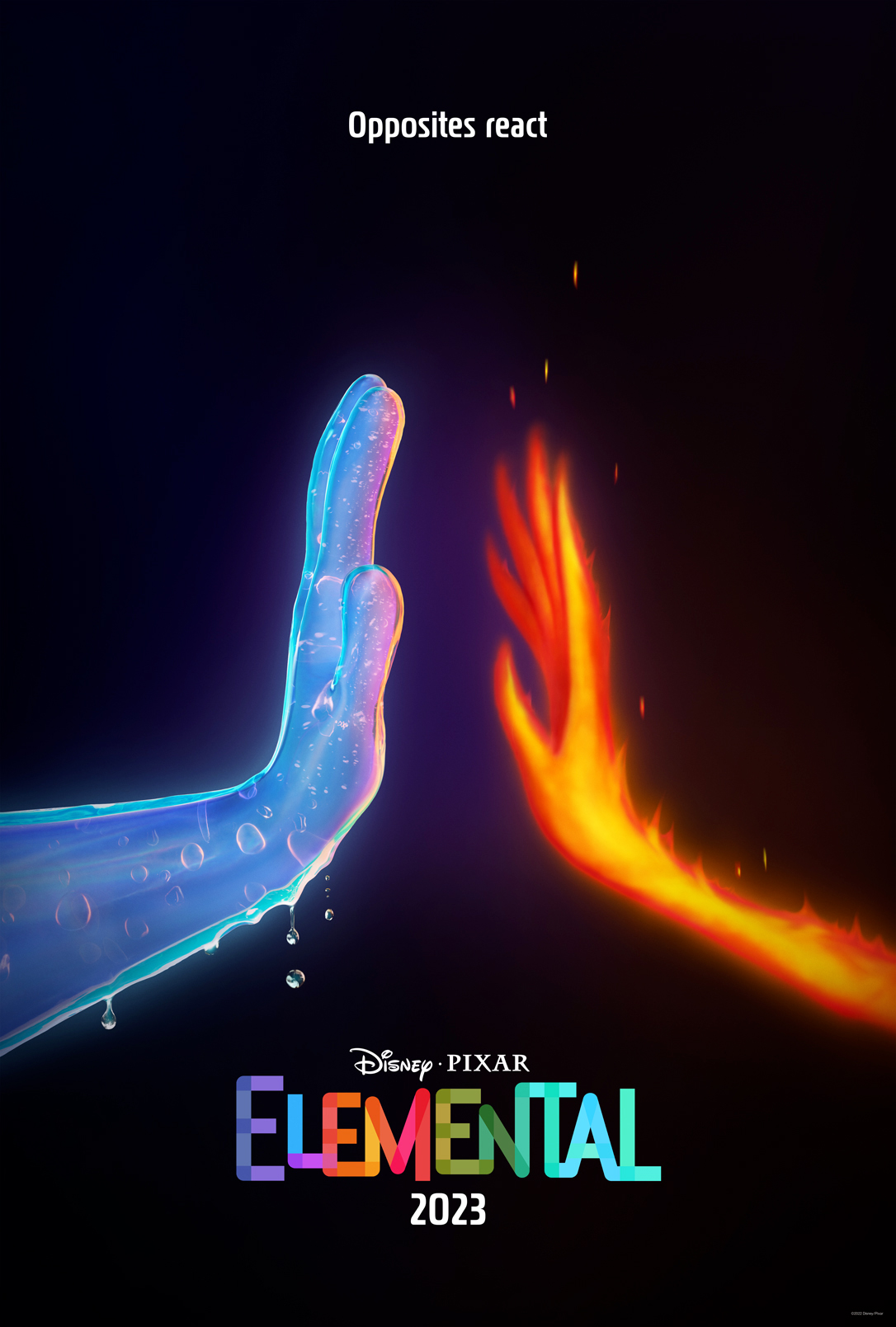 Disney D23 out this #D23Expo Exclusive Poster for Disney and Pixar's Elemental. See the movie only in theaters June 2023!