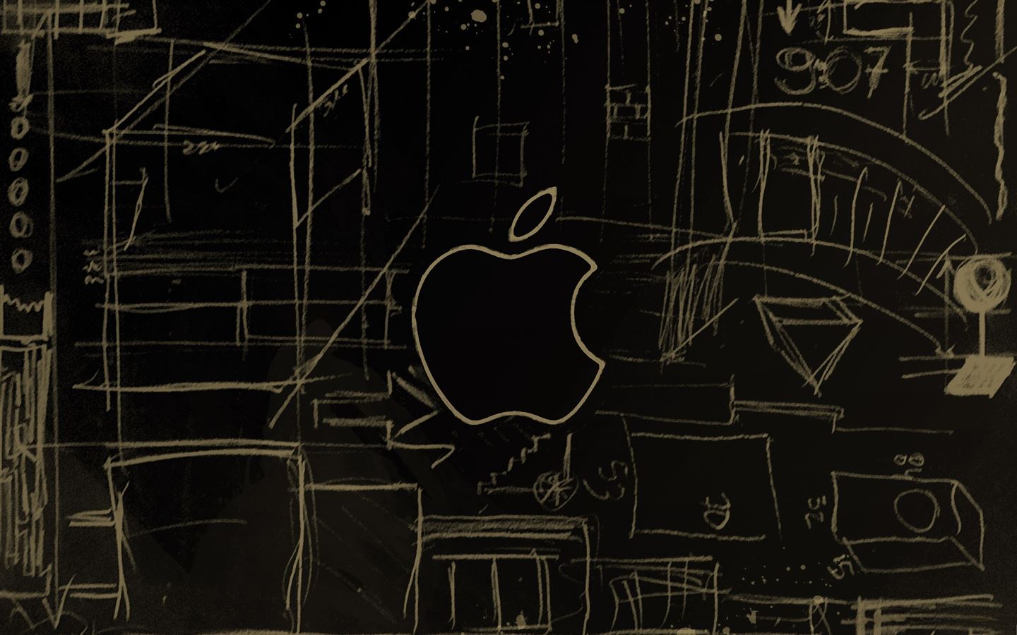 Apple Logo Sketch MacBook Air Wallpaper Download