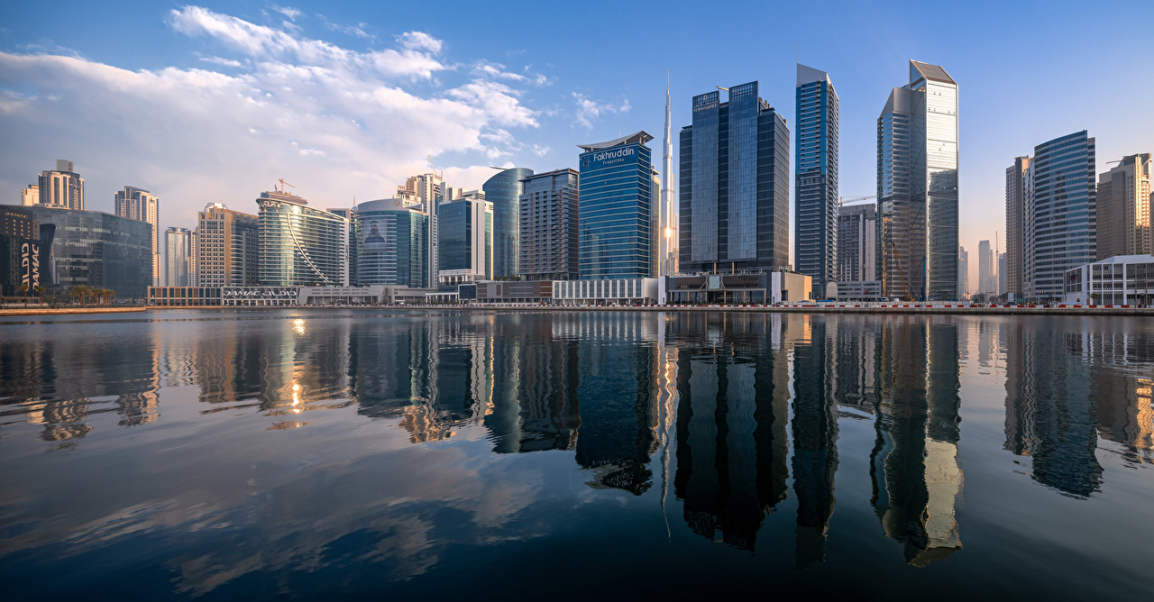 Wallpaper Cities Dubai Emirates UAE Business Bay Skyline Skyscrapers
