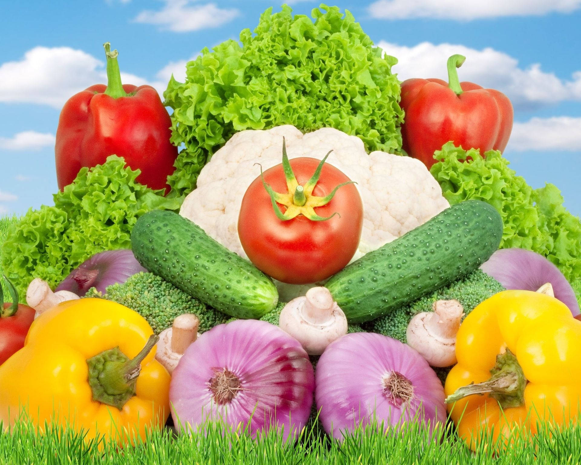 Download Symmetrical Vegetable Display Wallpaper