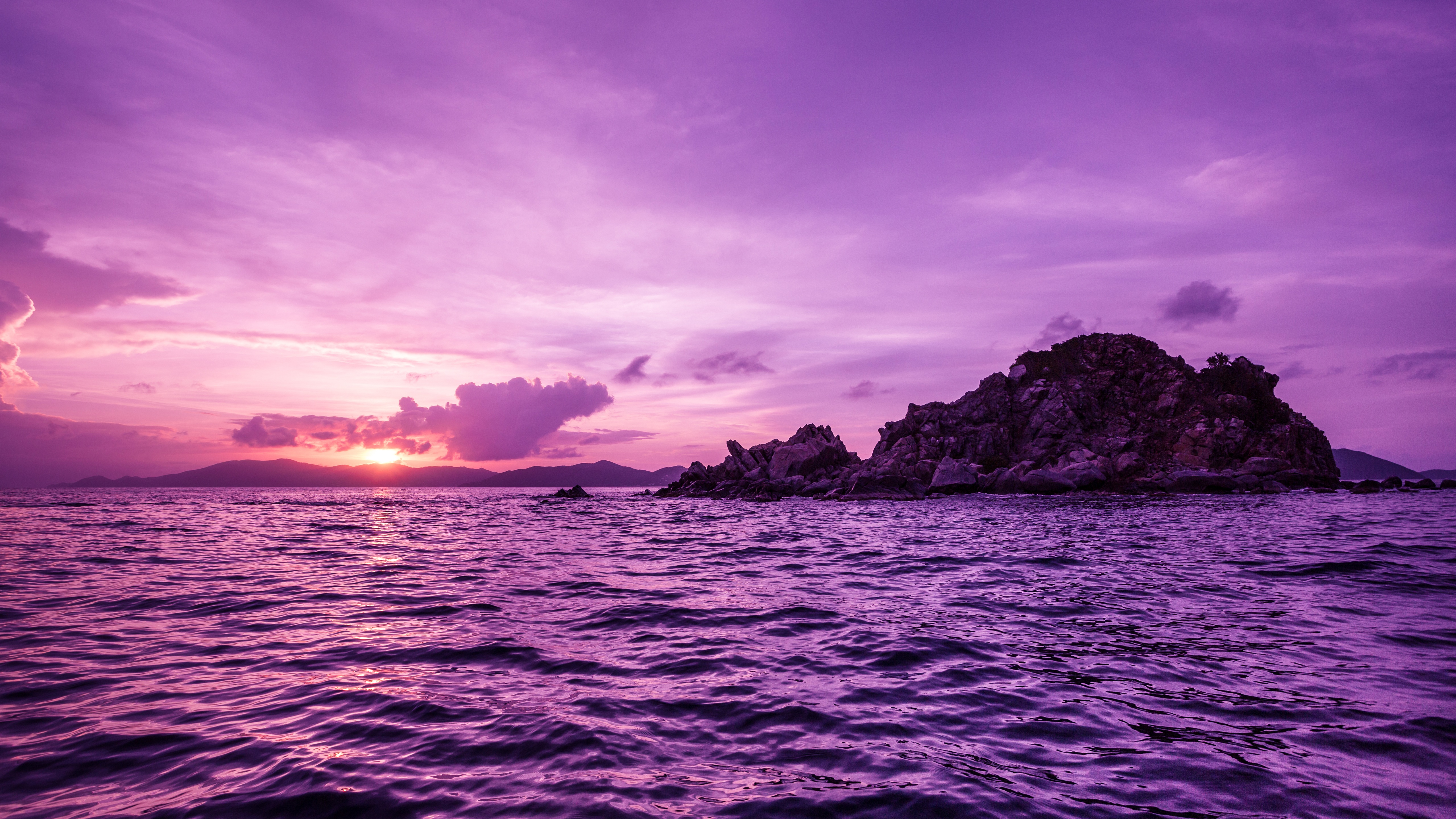 British Virgin Islands Wallpaper 4K, Purple sky, Nature