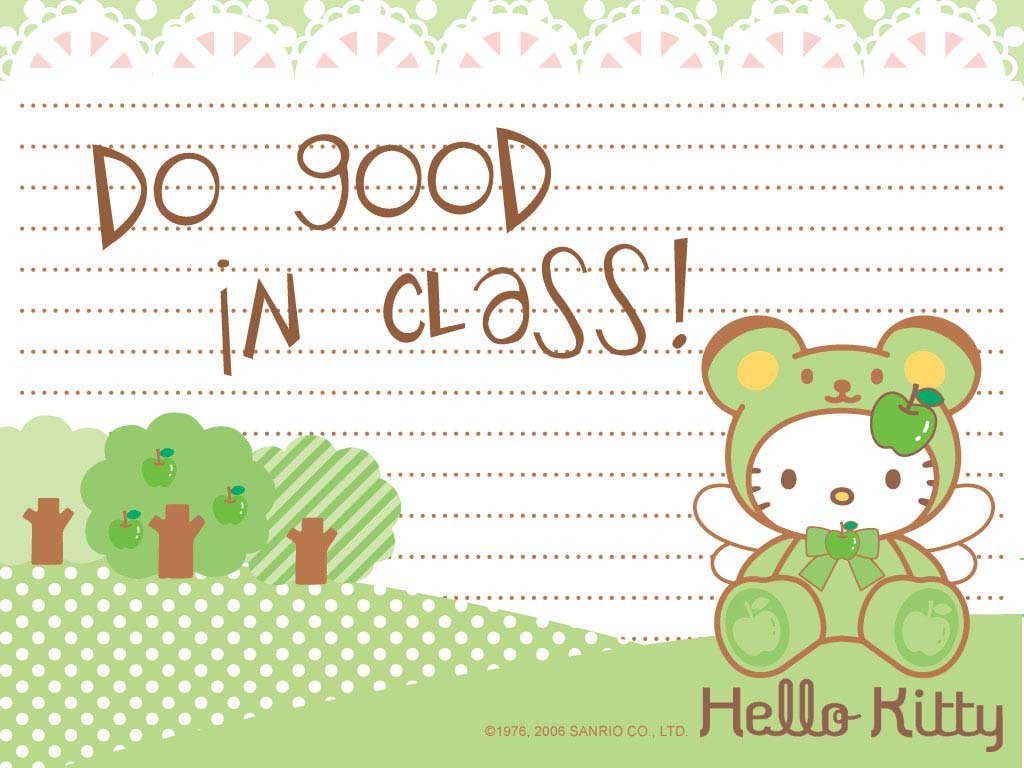 Free download Free Hello Kitty Wallpaper Do Good in Class Hello Kitty Wallpaper [1024x768] for your Desktop, Mobile & Tablet. Explore Hello Kitty Summer Wallpaper. Hello Kitty Background, Background