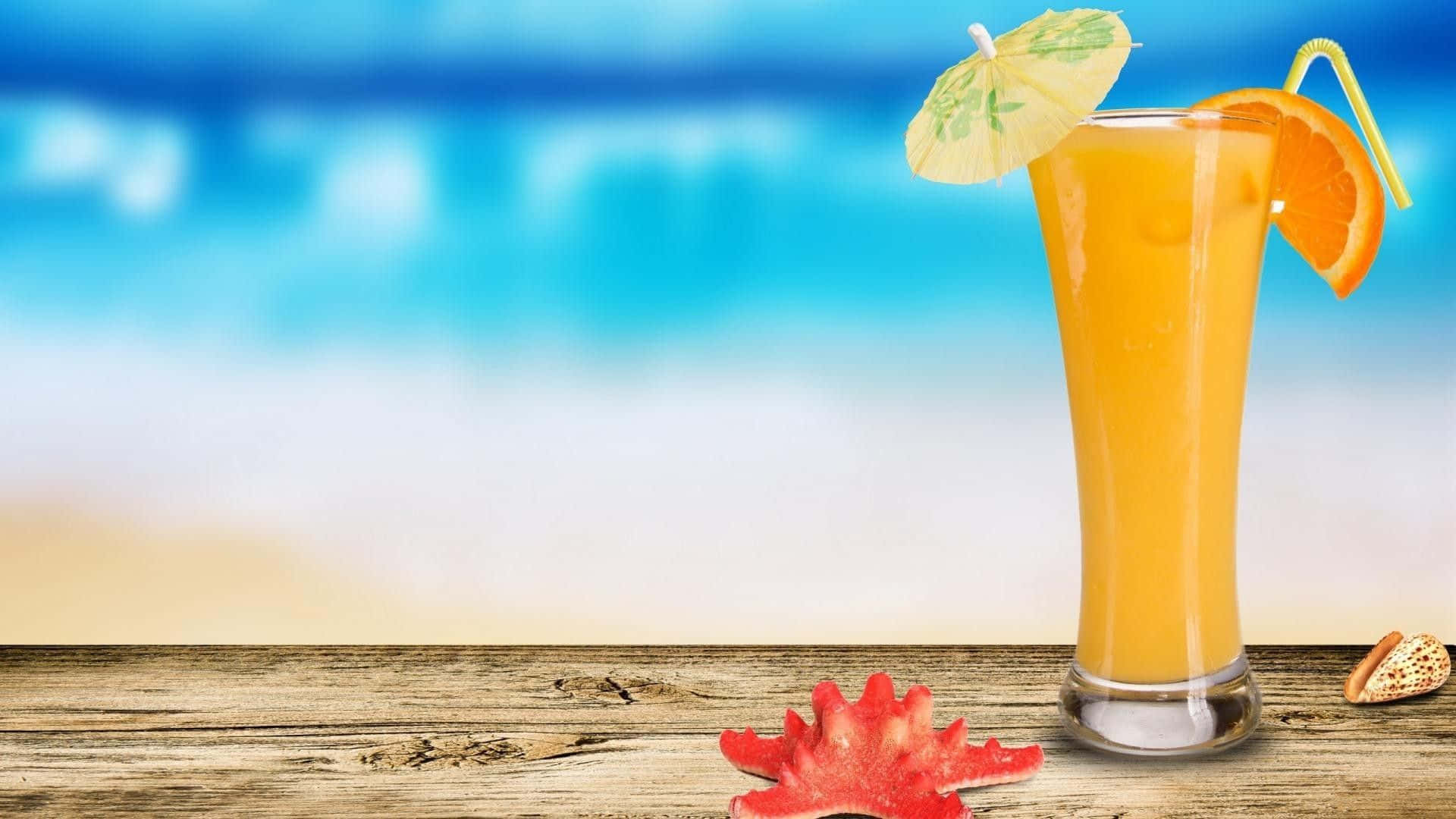 Download Cool Summer Orange Tropical Drink Wallpaper