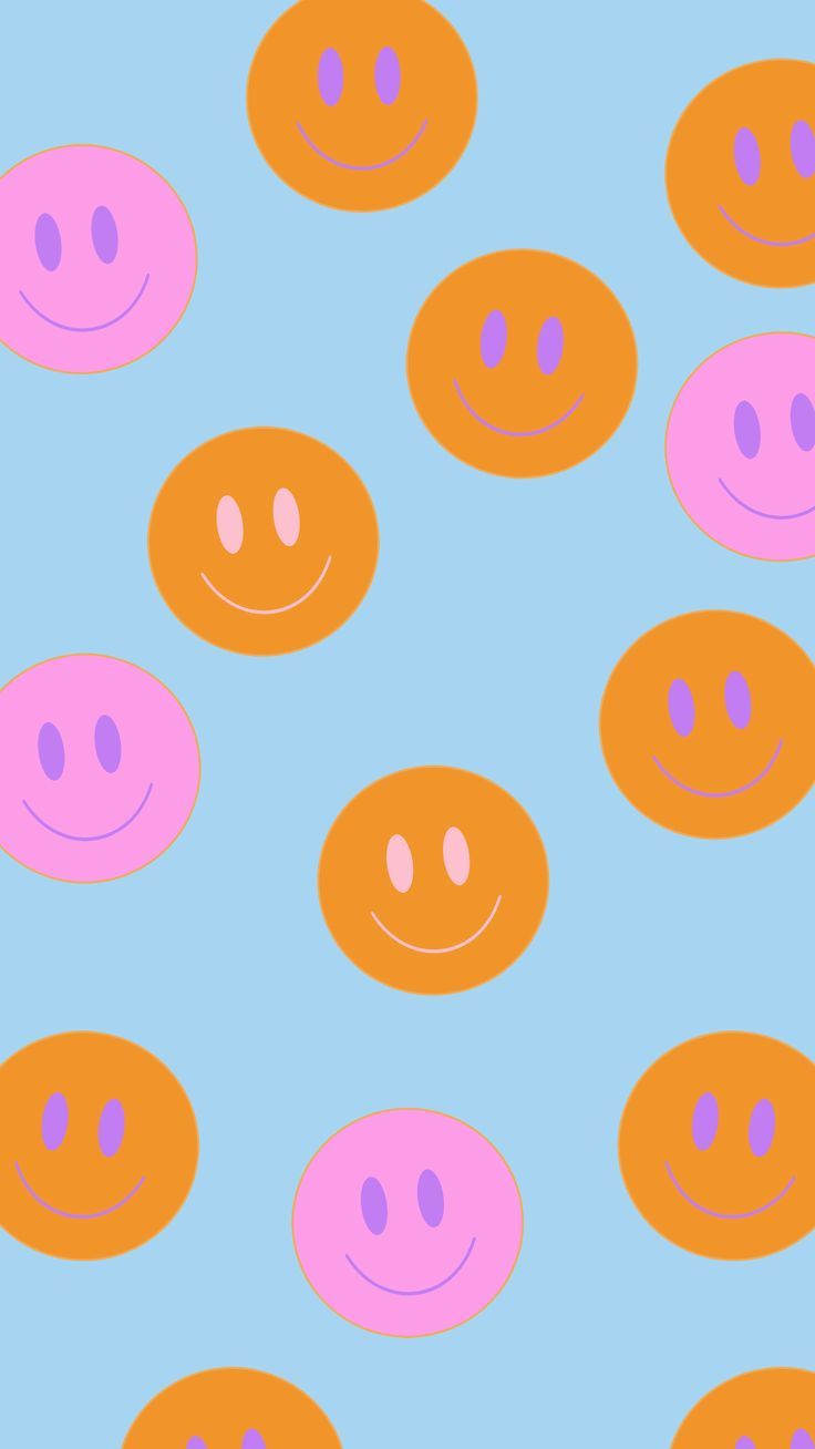Blue and Orange Summer Vibes Trendy Aesthetic Smiley Face iPhone Wallpaper. Pink wallpaper iphone, Christian iphone wallpaper, Aesthetic iphone wallpaper