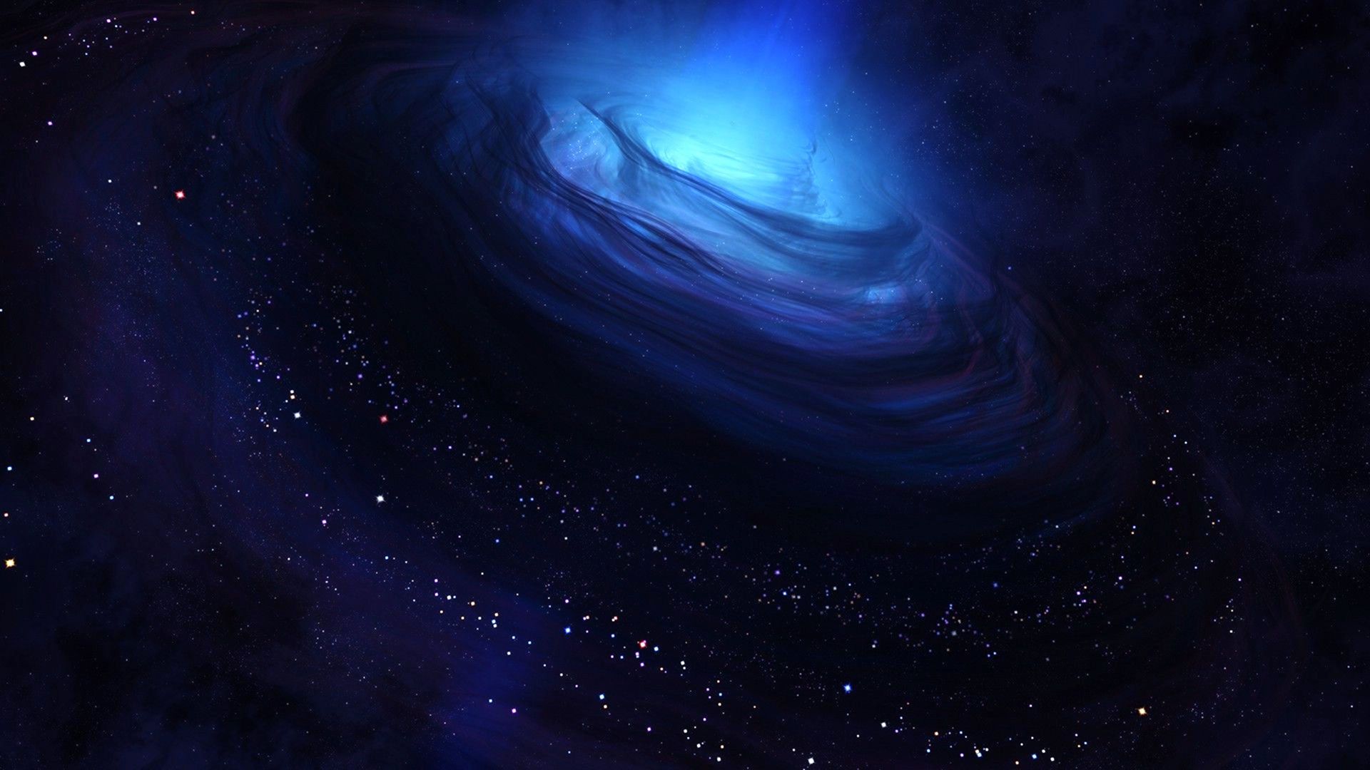 Desktop Wallpaper Galaxy, Space, Dark Clouds, Blue, Nebula, 4k, HD Image, Picture, Background, D45679