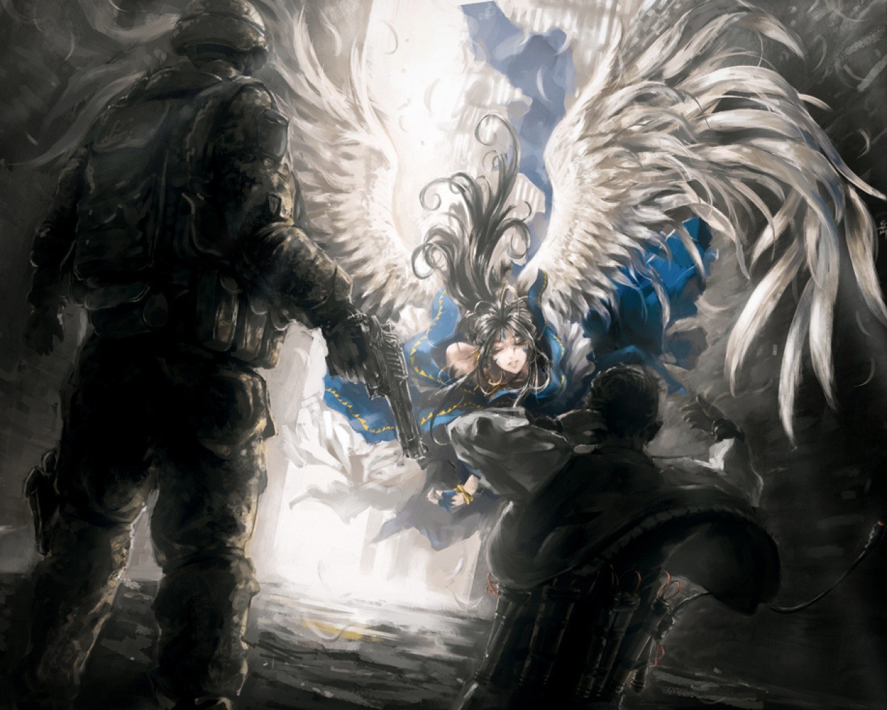 anime, anime girls, mythology, Ah My Goddess, Belldandy, darkness, screenshot, computer wallpaper, fictional character Gallery HD Wallpaper