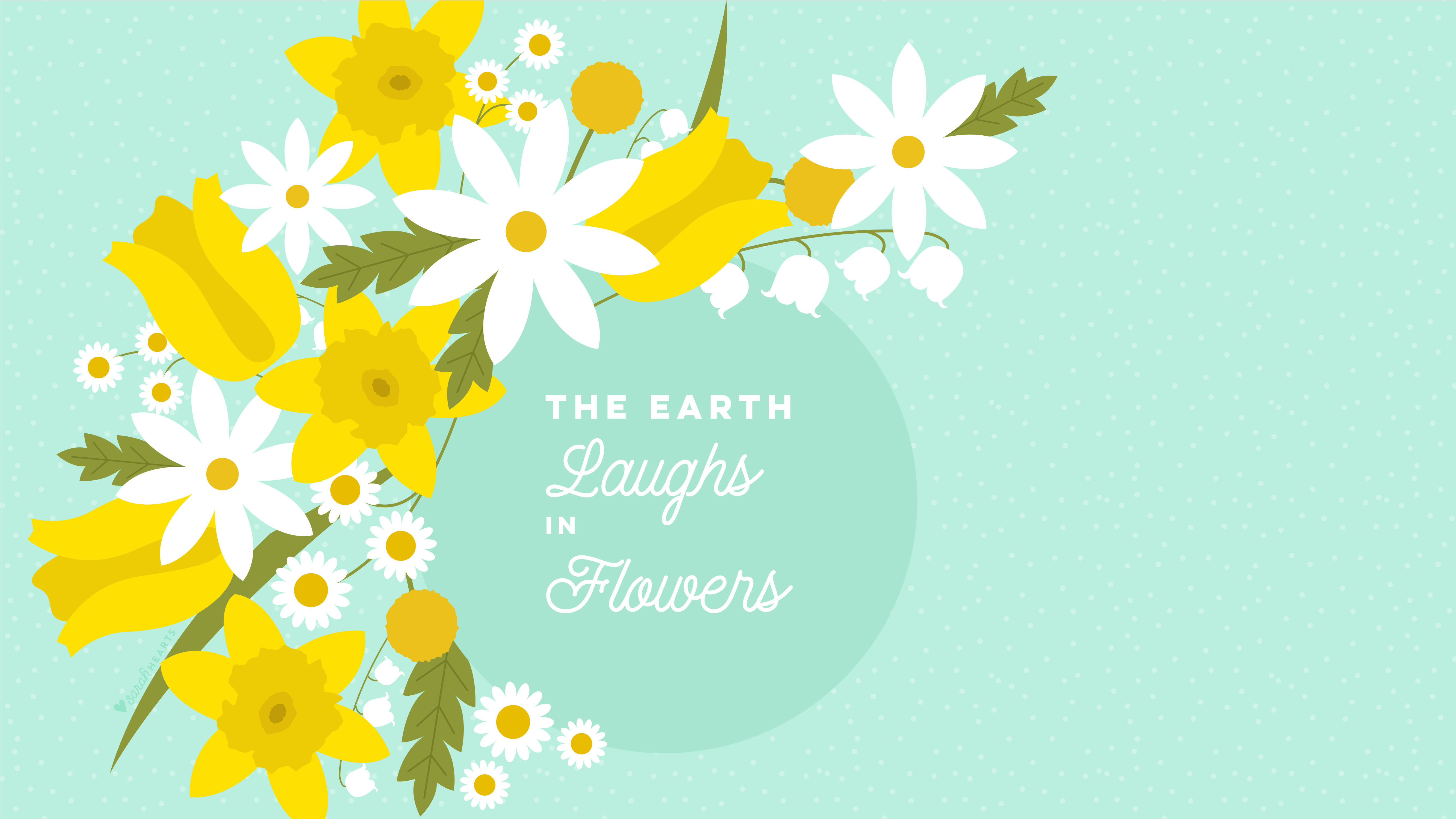 March 2018 Spring Flower Calendar Wallpaper