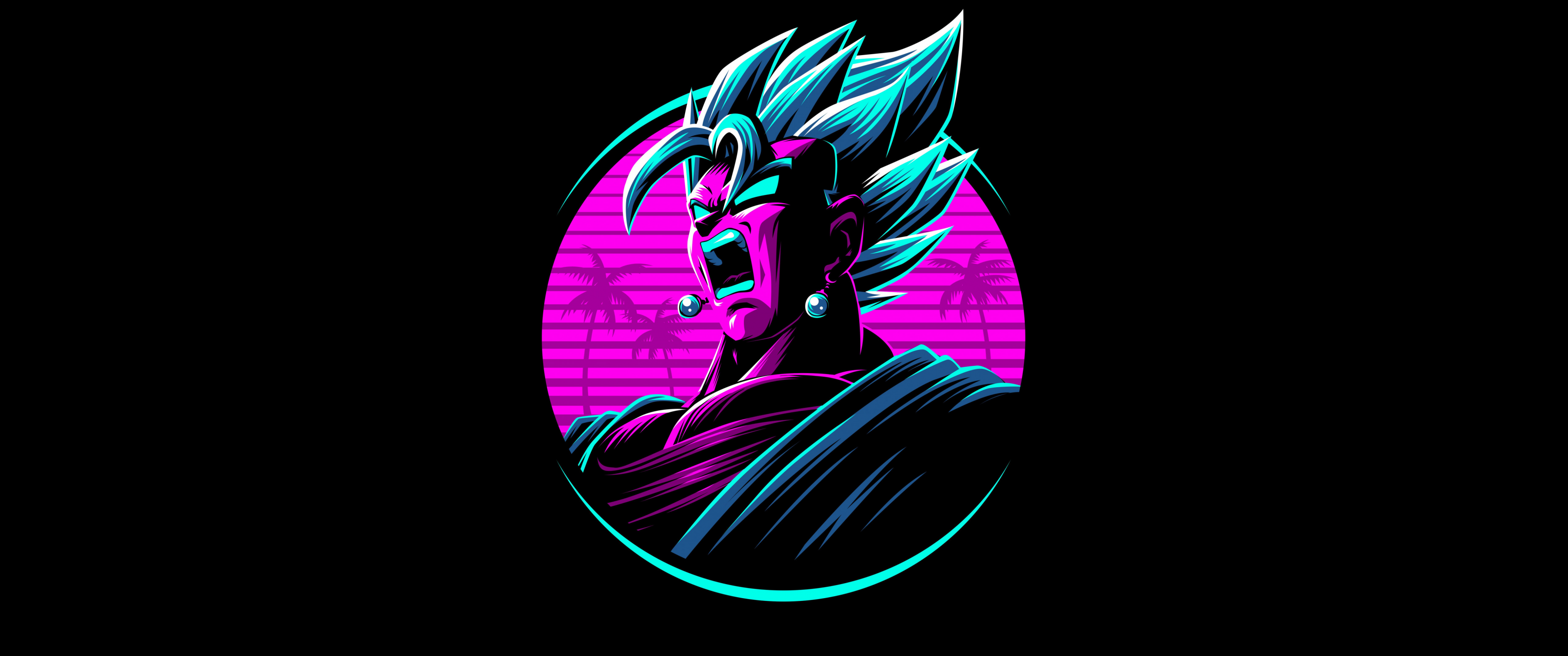 Vegito Wallpaper 4K, Dragon Ball Z, Neon, AMOLED
