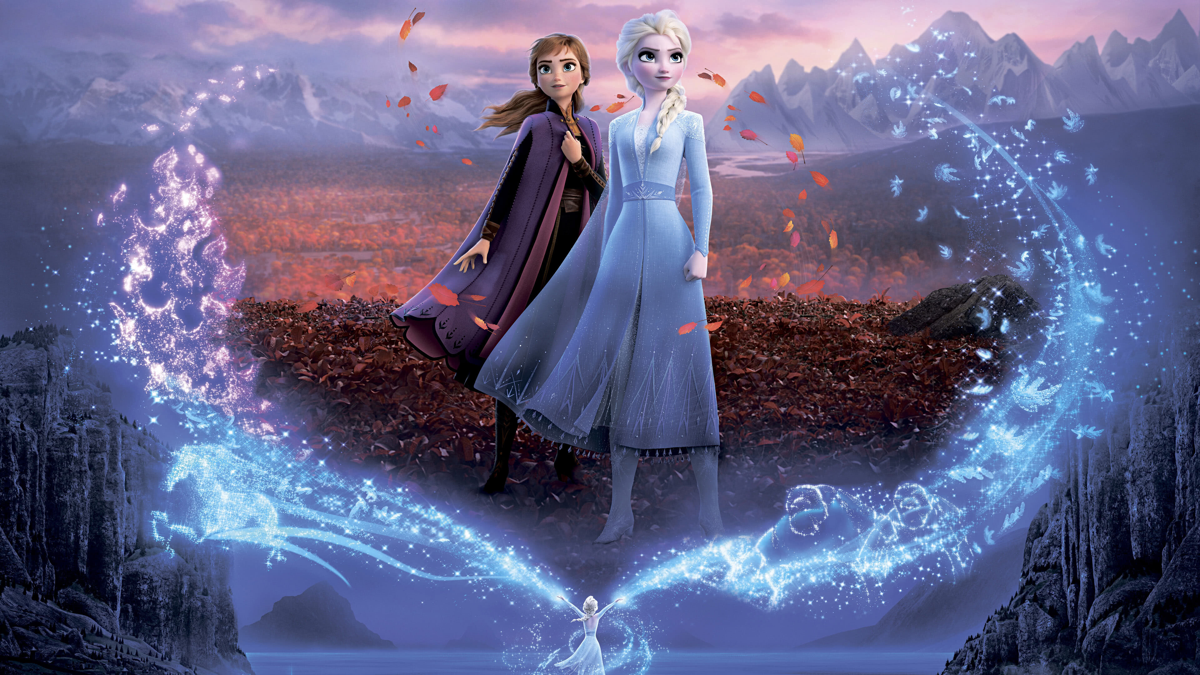 Frozen 2 Elsa And Anna Poster UHD 4K Wallpaper